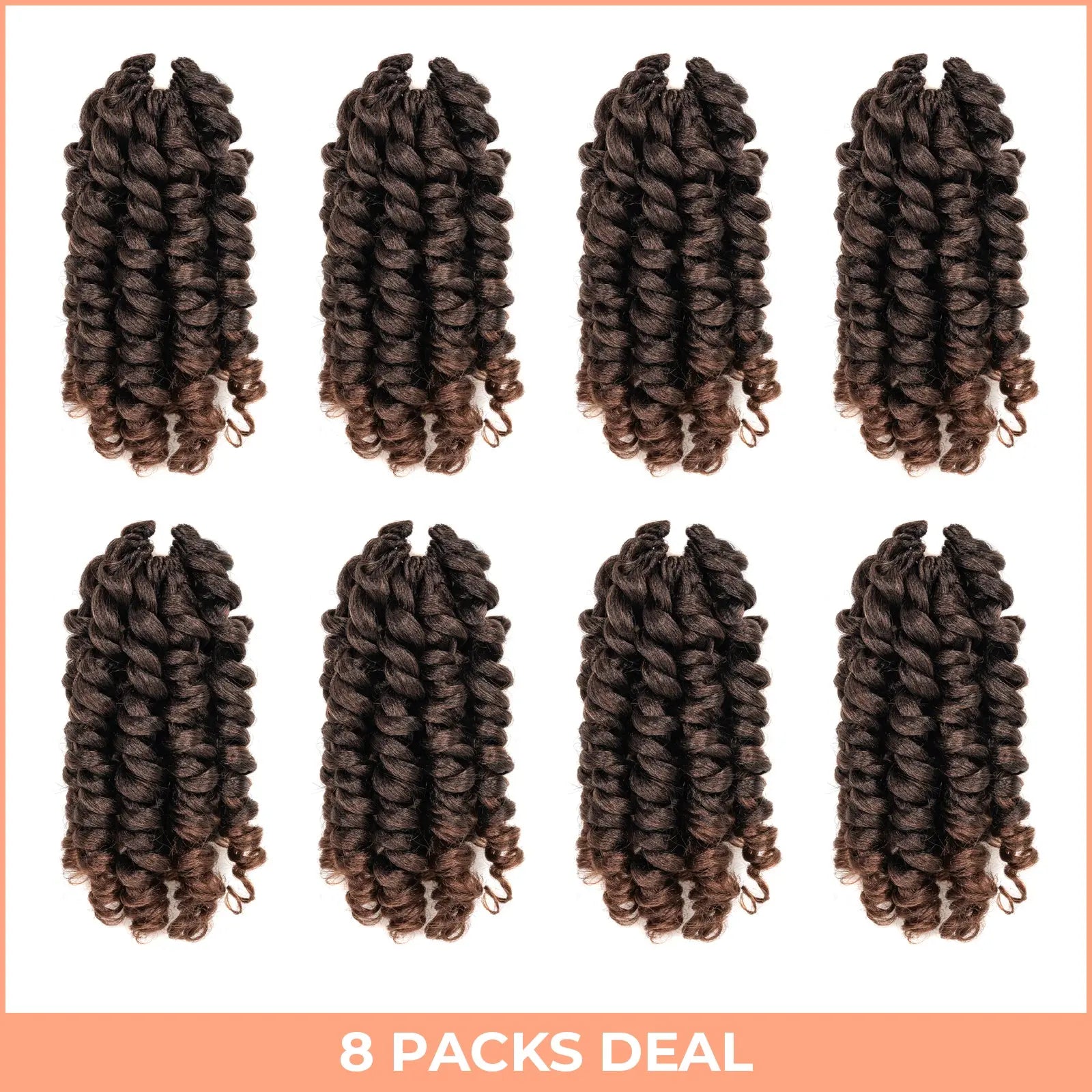 Clearance | Toyotress Wand Twist Crochet Hair | 10-12 Inch Natural Black Pre-twisted Jamaican Bounce Wand Twist Crochet Braids Synthetic Braiding Hair Extensions Toyotress