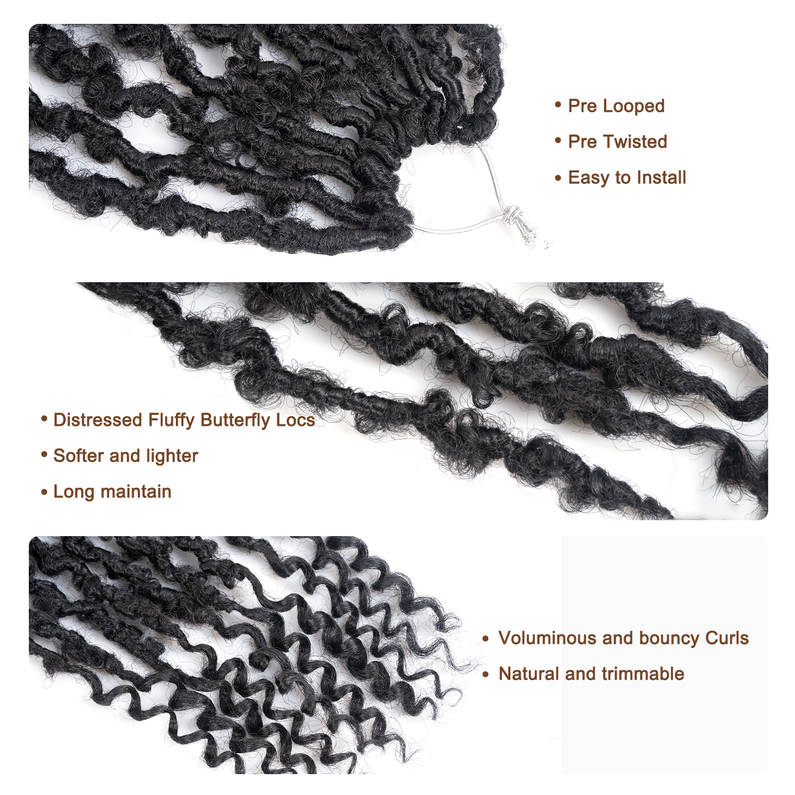 Toyotress Boho Butterfly Locs with Curl 12-18