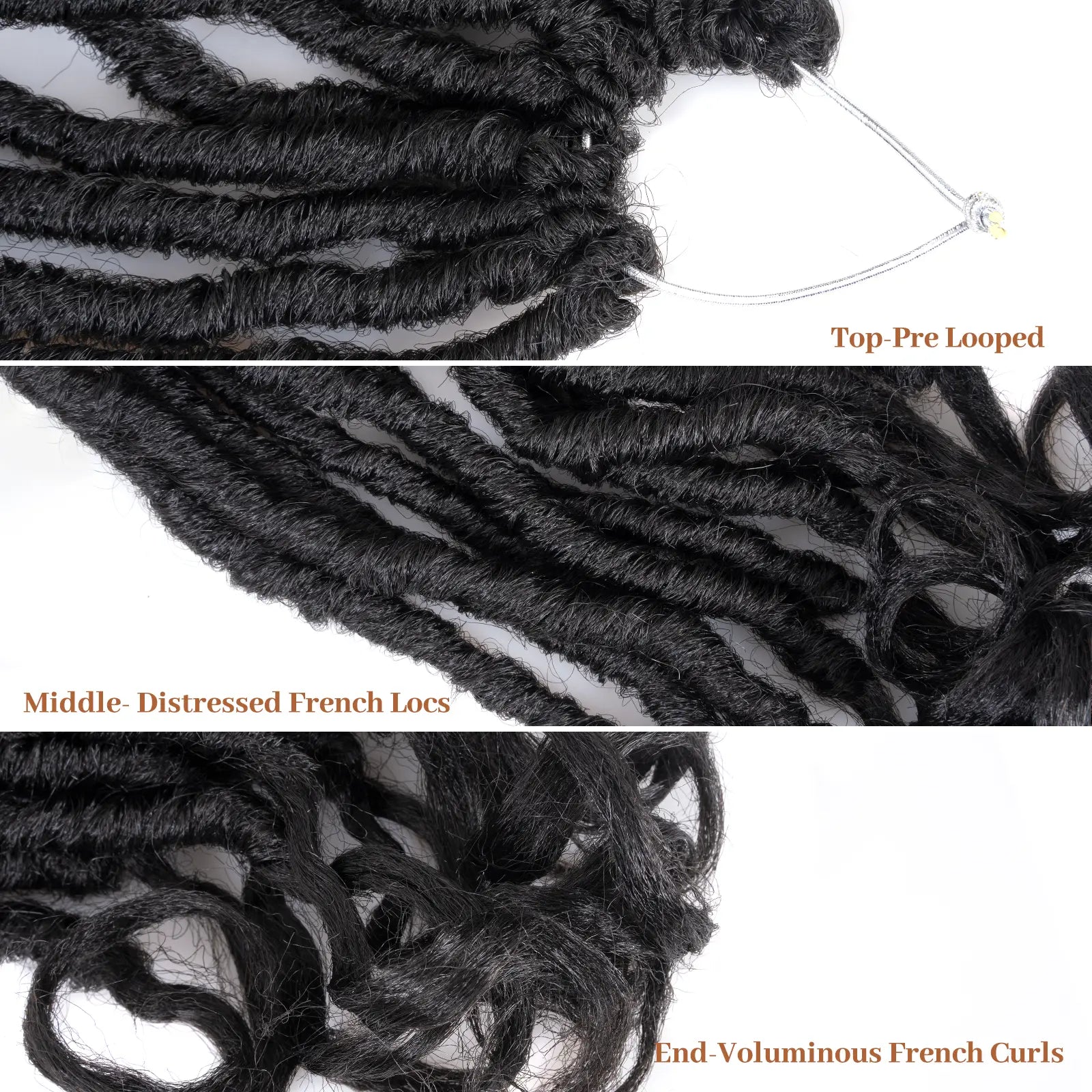 Toyotress Unique French Curl Locs Crochet French Locs With Curly Ends Crochet Hair Pre Looped French Curl Braiding Hair for Women