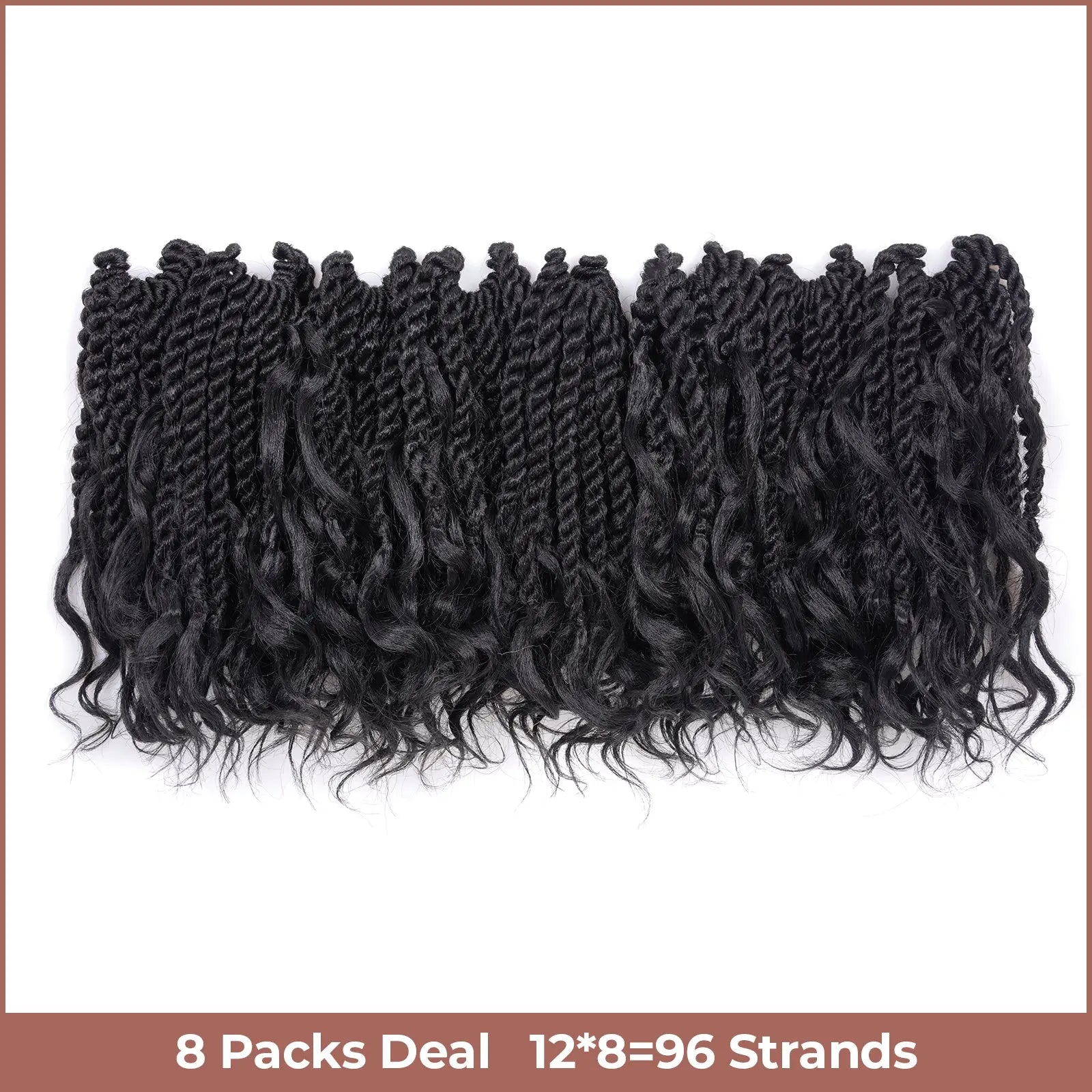 Toyotress Unique Boho Island Twist with Curls Crochet Hair 1 Pack | Crochet Senegalese Twist Pre Looped Senegalese Twist Braiding Hair Wth Curly Ends Crochet for women Toyotress