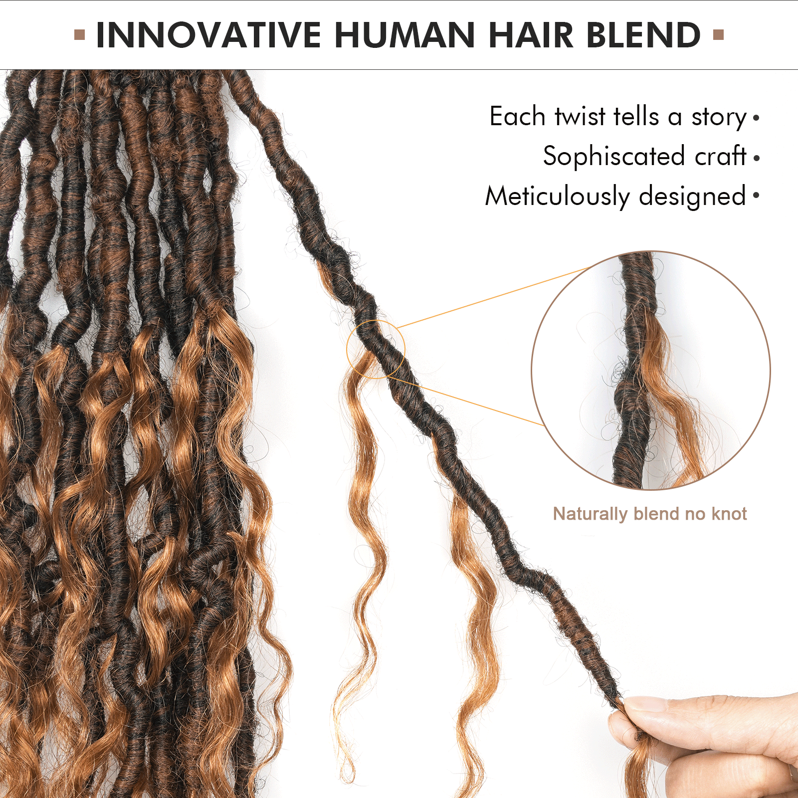 Toyotress Crochet Boho Locs Braiding Hair With Human Hair Curls Pre Looped Goddess Boho Dreadlocks Curly Full Ends Hair Extensions