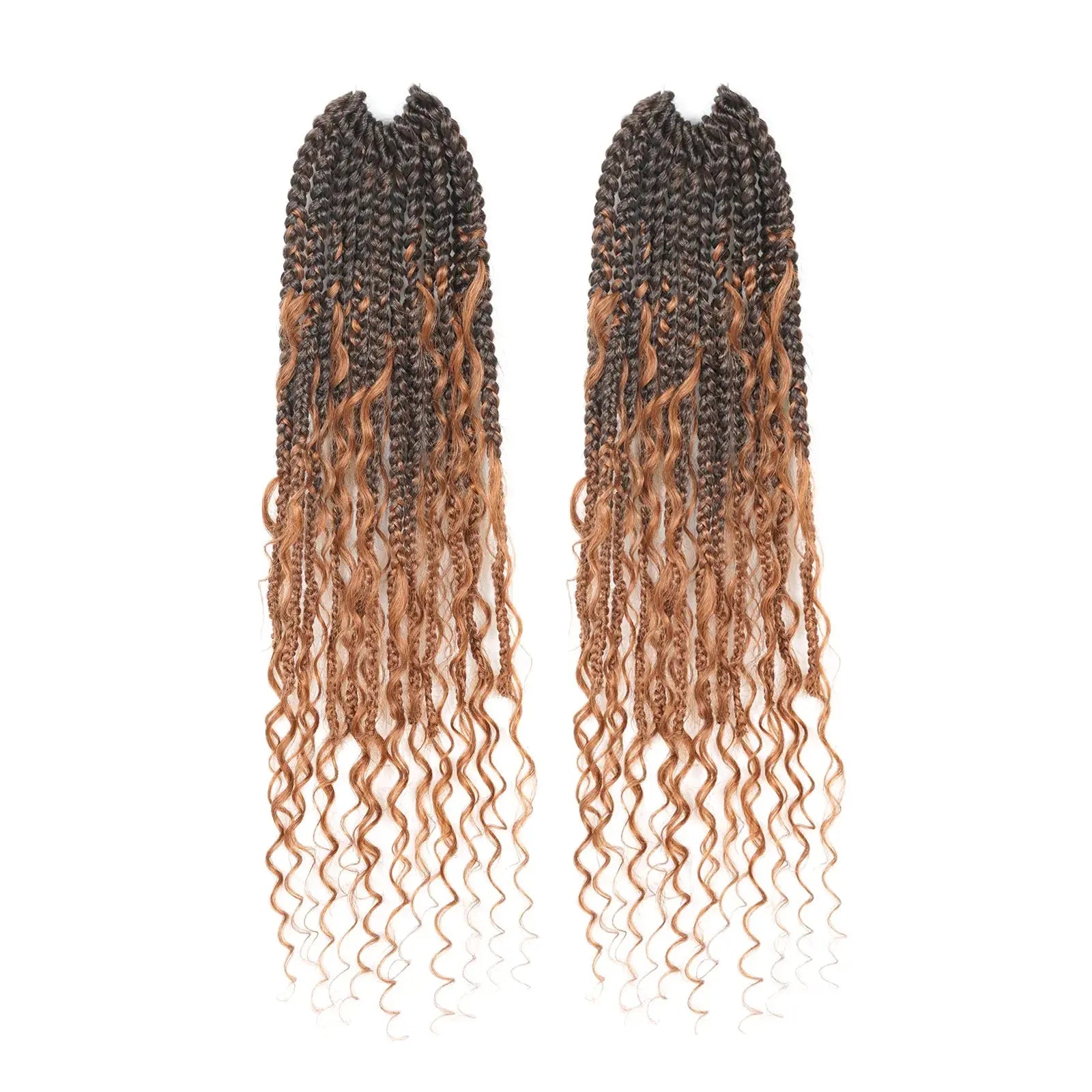 Toyotress Boho Box Braids with Human Hair Curls Protective Hairstyle Crochet Hair Extensions