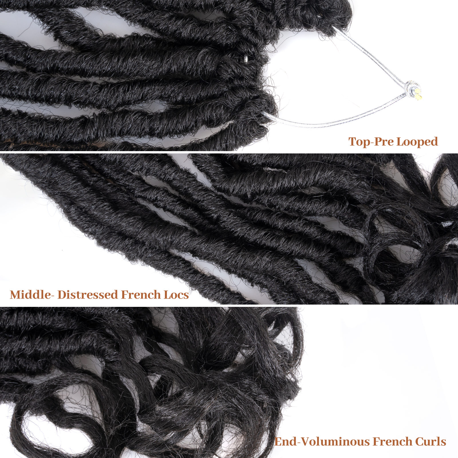 Toyotress Unique French Curl Locs Crochet 14-18