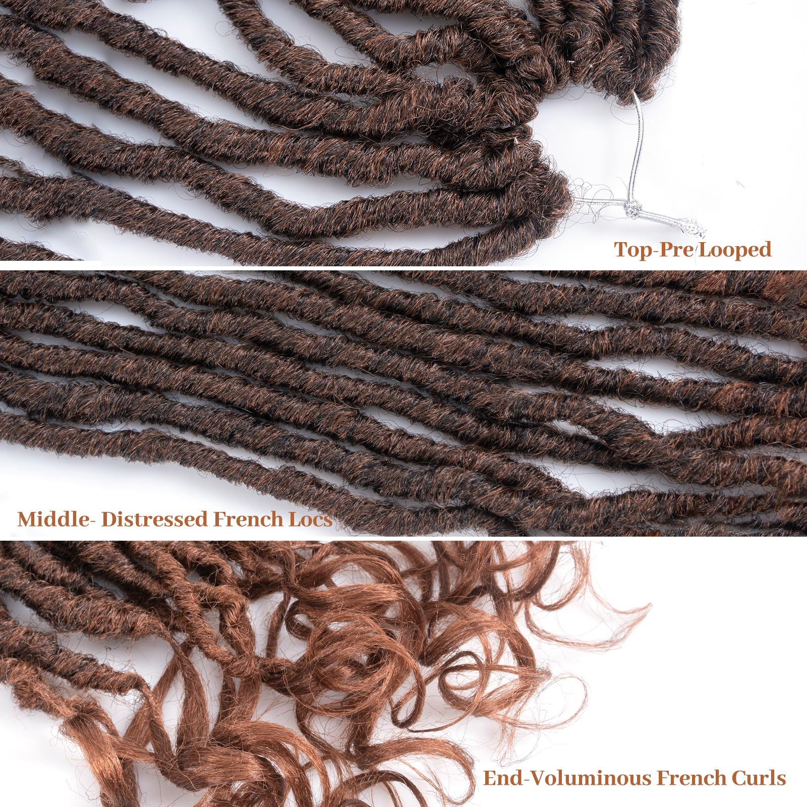 Toyotress Unique French Curl Locs Crochet 14-18