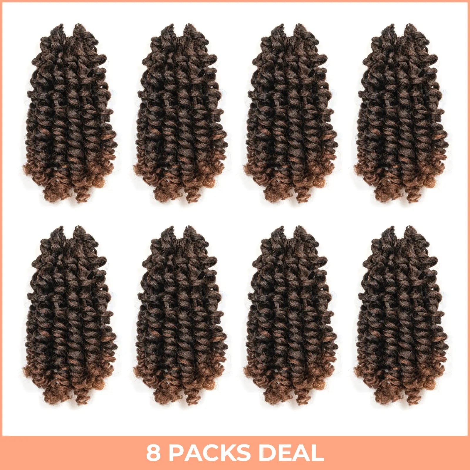Clearance | Toyotress Wand Twist Crochet Hair | 10-12 Inch Natural Black Pre-twisted Jamaican Bounce Wand Twist Crochet Braids Synthetic Braiding Hair Extensions Toyotress