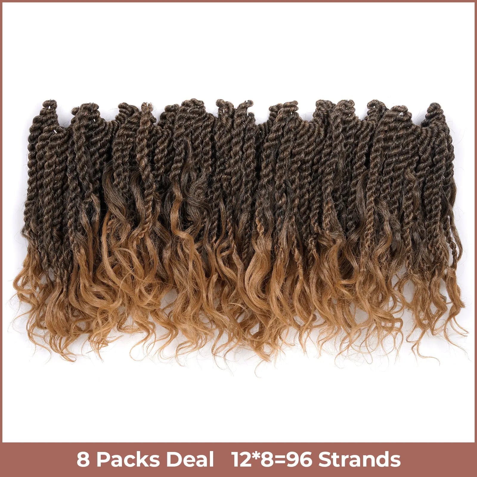 ( US ONLY) FAST SHIPPING ISLAND TWIST | Toyotress® Boho Island Twist Crochet Hair - 8 Packs Short Bob Ombre Brown Boho Havana Twist Crochet Braids Synthetic Braiding Hair Toyotress