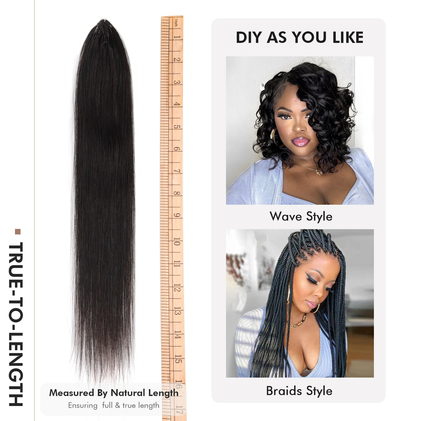 ToyoTress® Straight Human Crochet Hair Extensions Knotless Pre Separated Crochet Human Hair