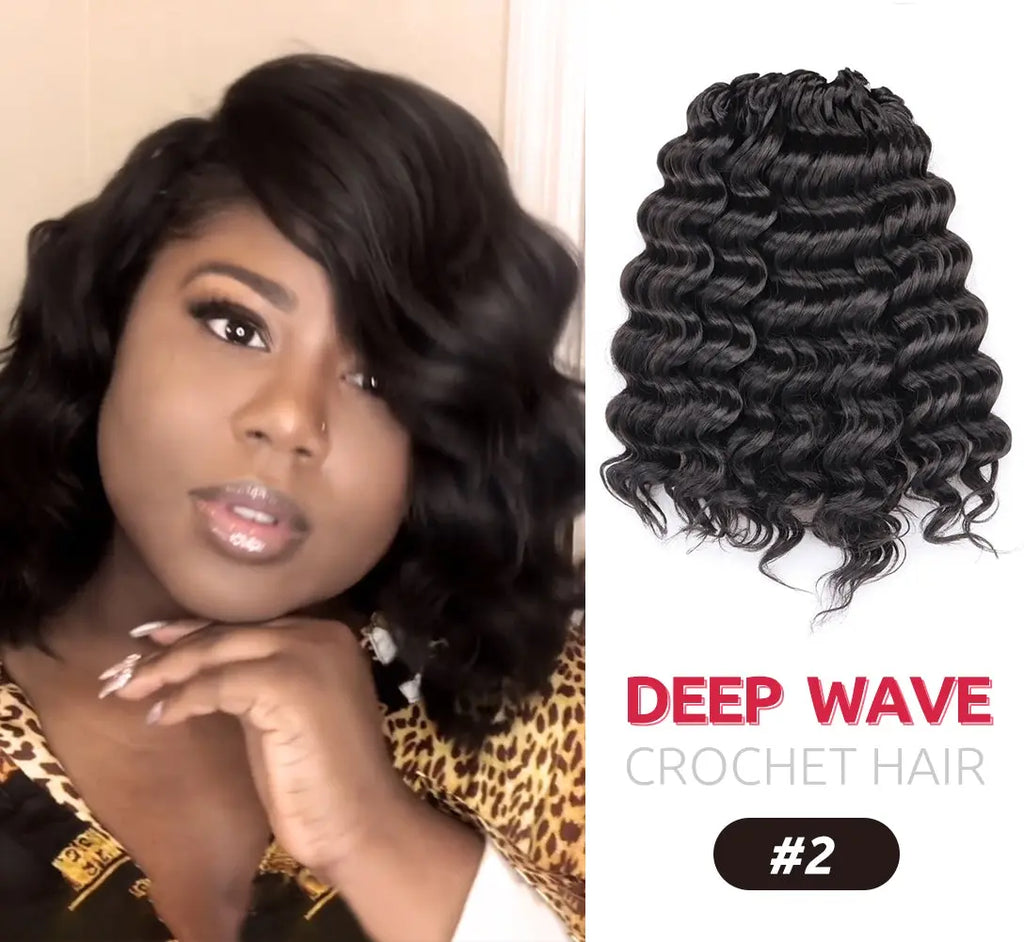 Clearance | Toyotress® Deep Wave Crochet Hair Pre-Looped Wavy Curly Crochet Synthetic Hair Extensions Toyotress