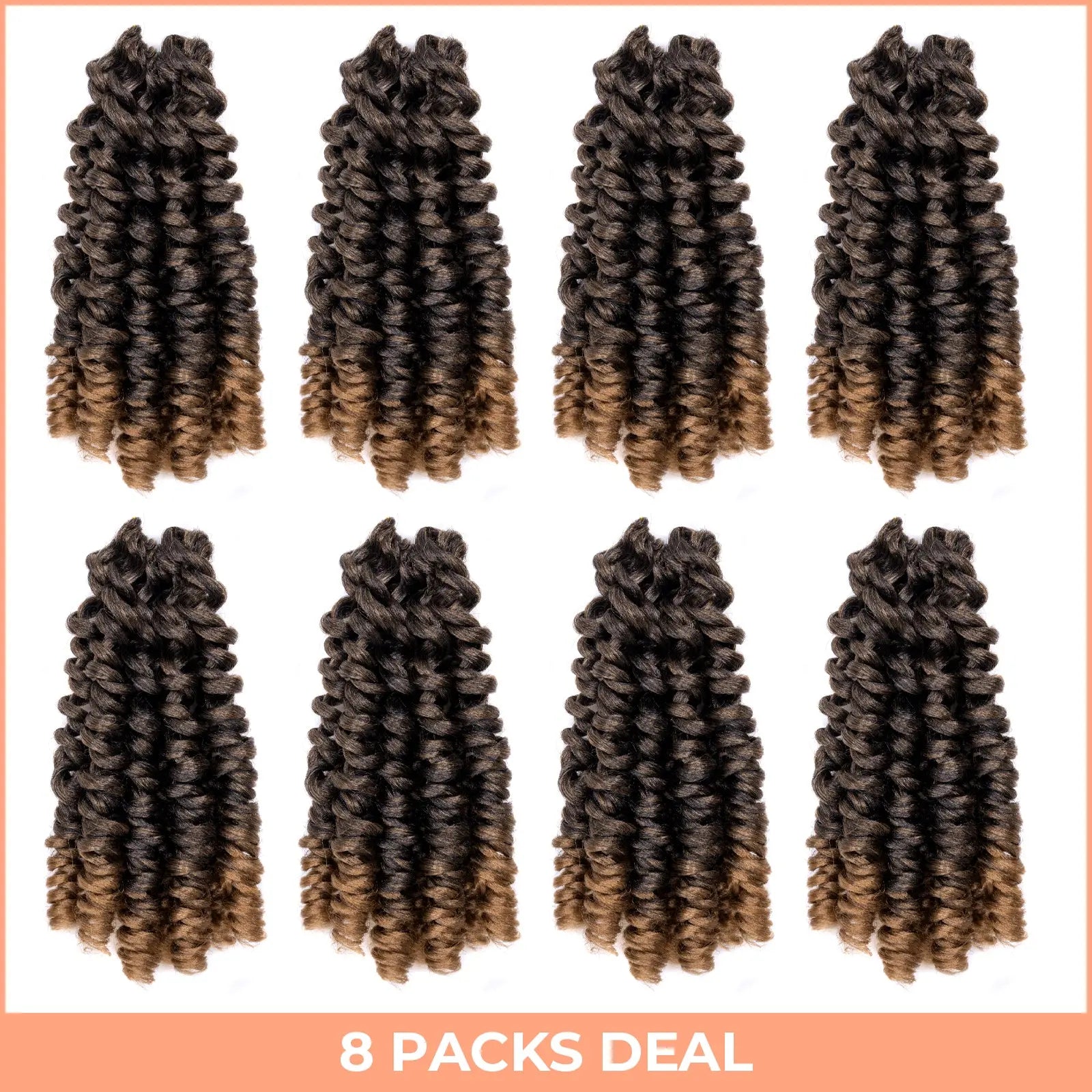 Clearance | Toyotress Wand Twist Crochet Hair | 10-12 Inch Natural Black Pre-twisted Jamaican Bounce Wand Twist Crochet Braids Synthetic Braiding Hair Extensions Toyotress