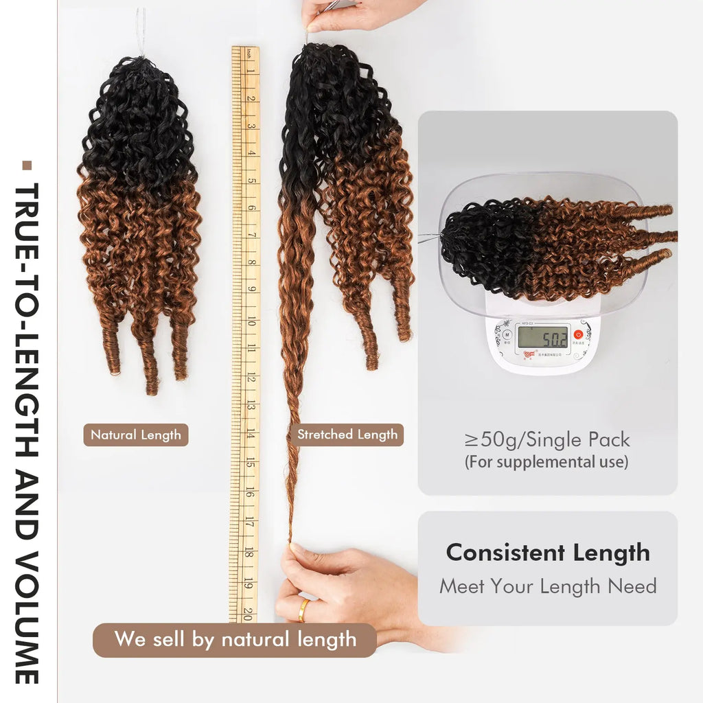Toyotress® Human Crochet Hair Burmese Curly Hair Feather-Line Invisible Knotless Braiding Hair Extensions Toyotress