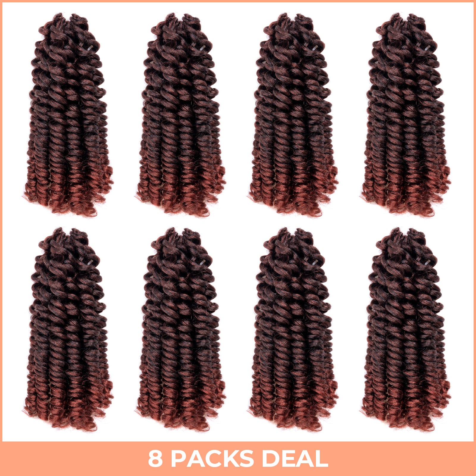 Clearance | Toyotress Wand Twist Crochet Hair | 10-12 Inch Natural Black Pre-twisted Jamaican Bounce Wand Twist Crochet Braids Synthetic Braiding Hair Extensions