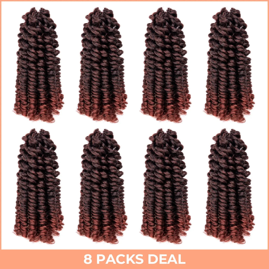 Clearance | Toyotress Wand Twist Crochet Hair | 10-12 Inch Natural Black Pre-twisted Jamaican Bounce Wand Twist Crochet Braids Synthetic Braiding Hair Extensions Toyotress