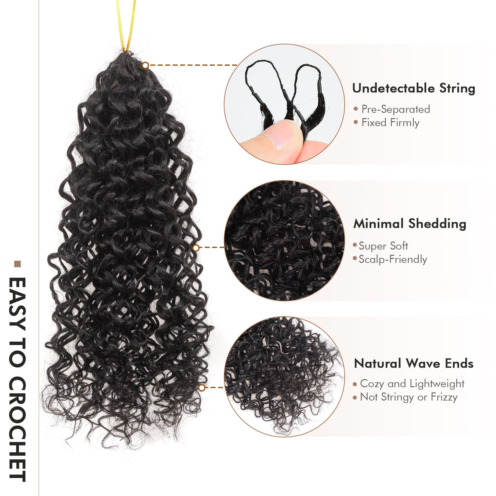 Toyotress® Knotless Pre-Separated Crochet Spring Curly Hair Extensions Human Hair Crochet Kinky Curly Toyotress