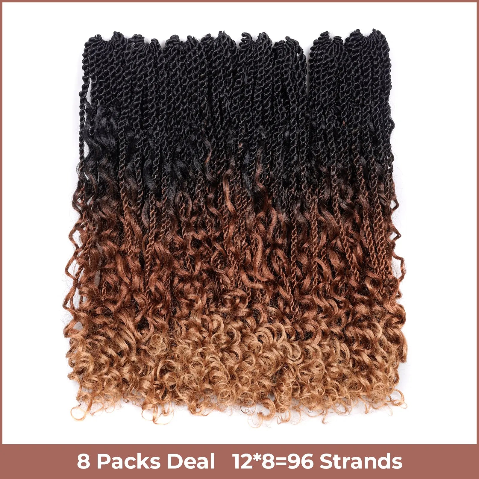( US ONLY) FAST SHIPPING ISLAND TWIST | Toyotress® Boho Island Twist Crochet Hair - 8 Packs Short Bob Ombre Brown Boho Havana Twist Crochet Braids Synthetic Braiding Hair Toyotress