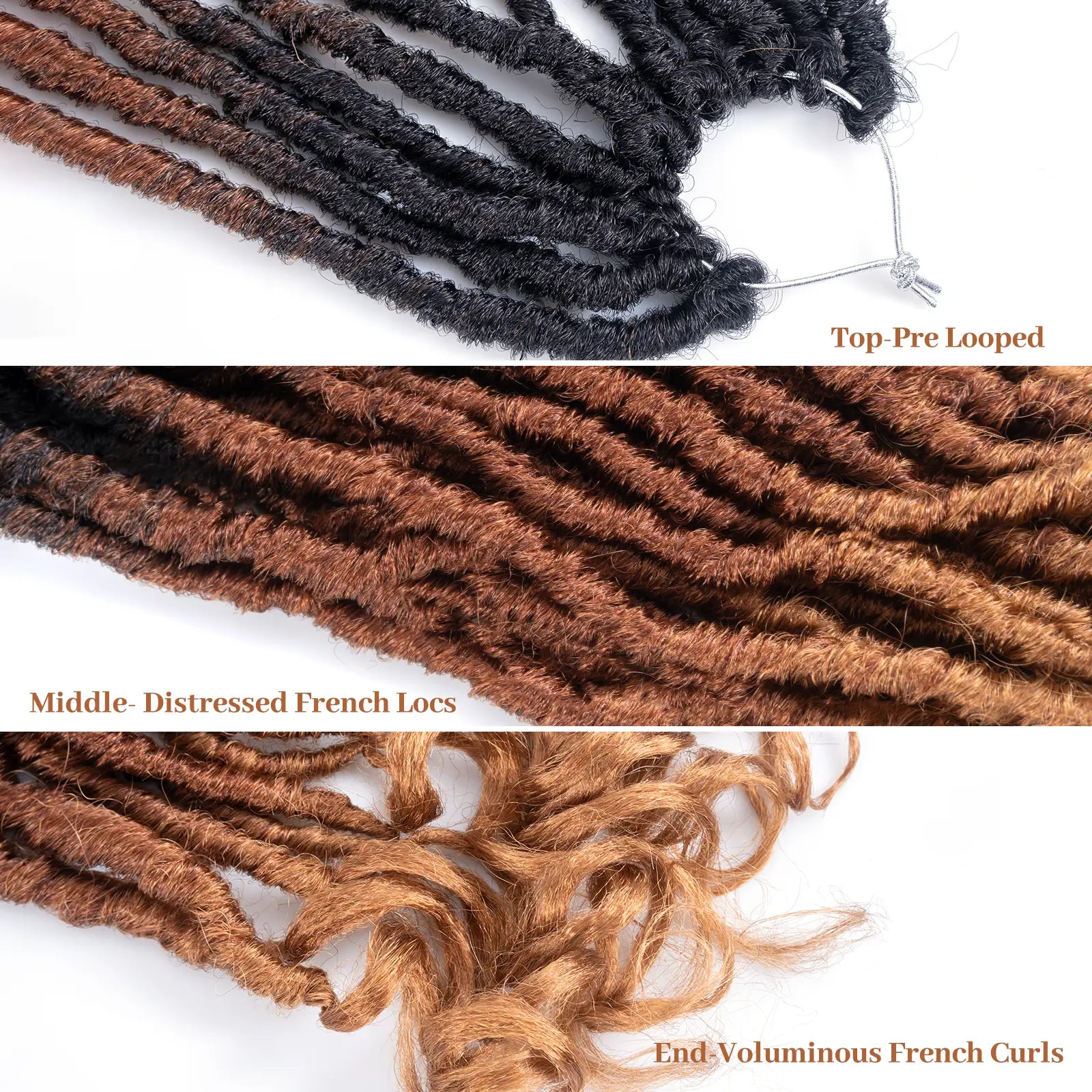 Toyotress Unique French Curl Locs Crochet French Locs With Curly Ends Crochet Hair Pre Looped French Curl Braiding Hair for Women