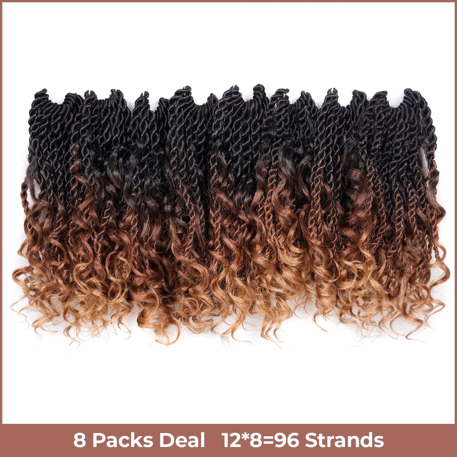 ( US ONLY) FAST SHIPPING ISLAND TWIST | Toyotress® Boho Island Twist Crochet Hair - 8 Packs Short Bob Ombre Brown Boho Havana Twist Crochet Braids Synthetic Braiding Hair Toyotress