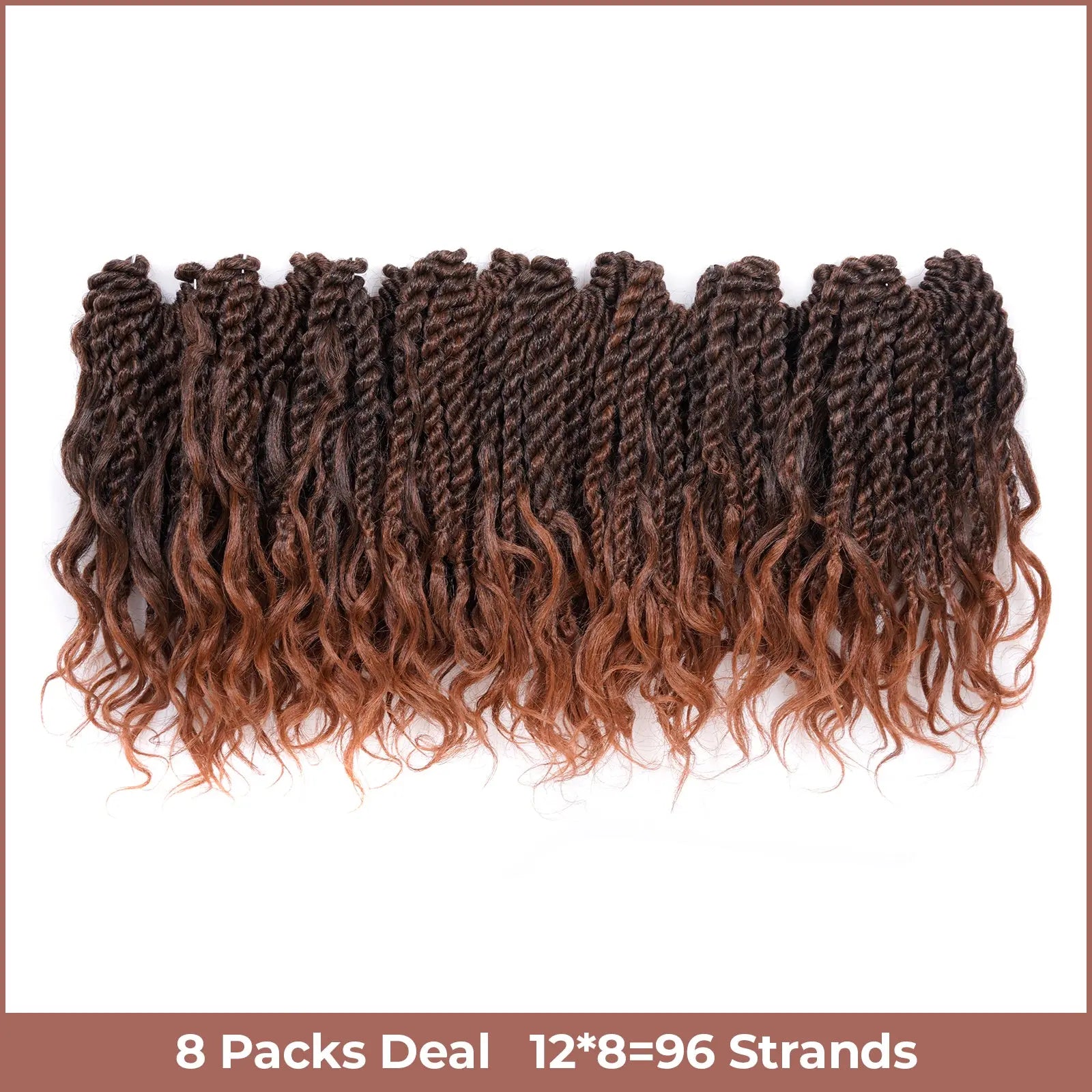 ( US ONLY) FAST SHIPPING ISLAND TWIST | Toyotress® Boho Island Twist Crochet Hair - 8 Packs Short Bob Ombre Brown Boho Havana Twist Crochet Braids Synthetic Braiding Hair Toyotress