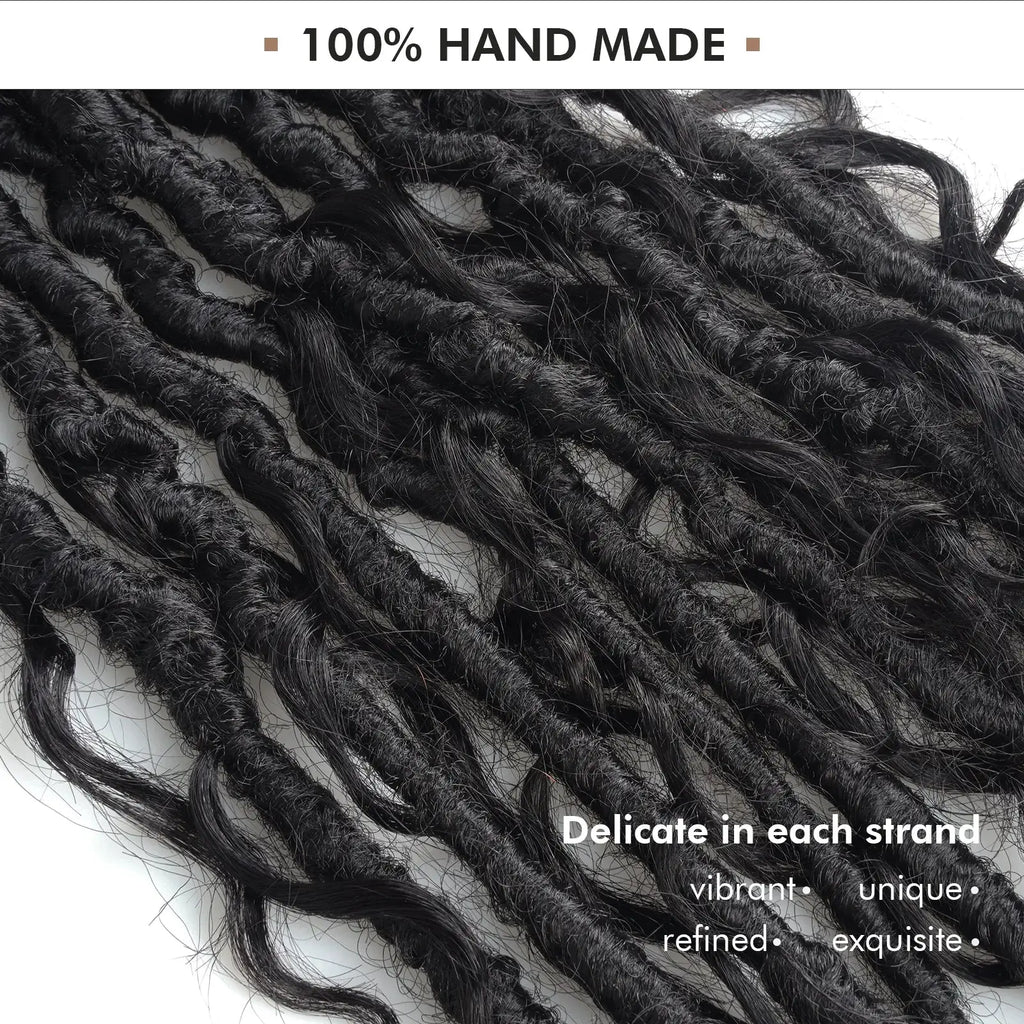 Toyotress Crochet Boho Locs Braiding Hair With Human Hair Curls Pre Looped Goddess Boho Dreadlocks Curly Full Ends Hair Extensions