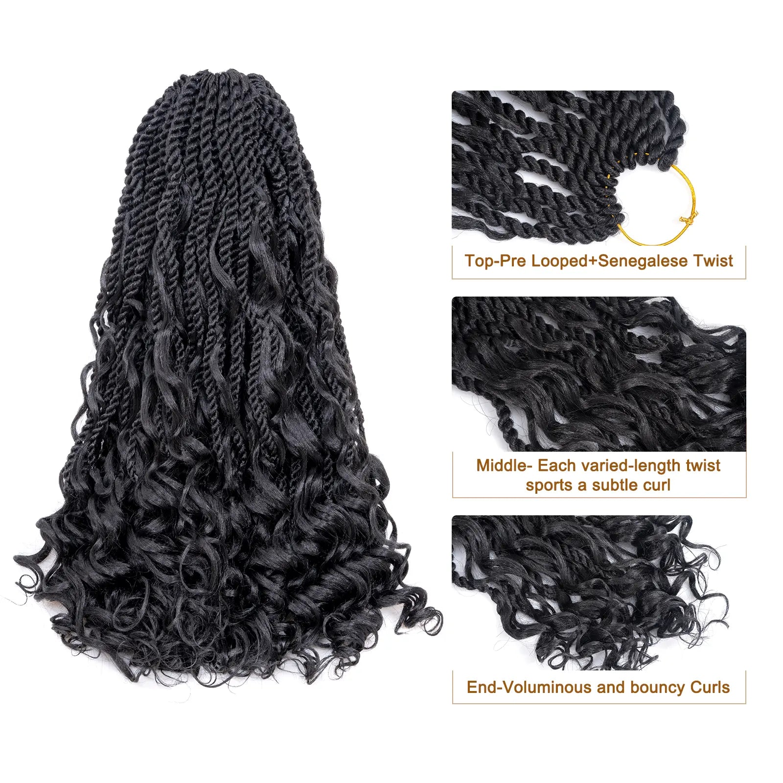 ( US ONLY) FAST SHIPPING ISLAND TWIST | Toyotress® Boho Island Twist Crochet Hair - 8 Packs Short Bob Ombre Brown Boho Havana Twist Crochet Braids Synthetic Braiding Hair Toyotress