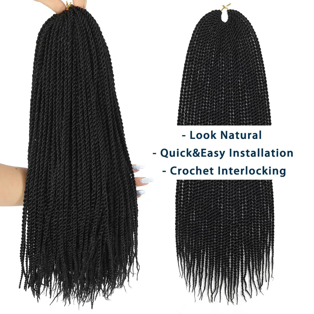 Clearance | Toyotress® Long Crochet Hair Senegalese Twist, 32 Inch 8 Packs Small Crochet Hair For Black Women, 25 Strands/Pack Braids Hair Extensions Crochet Braids Twist (32 Inch, 1B) Toyotress