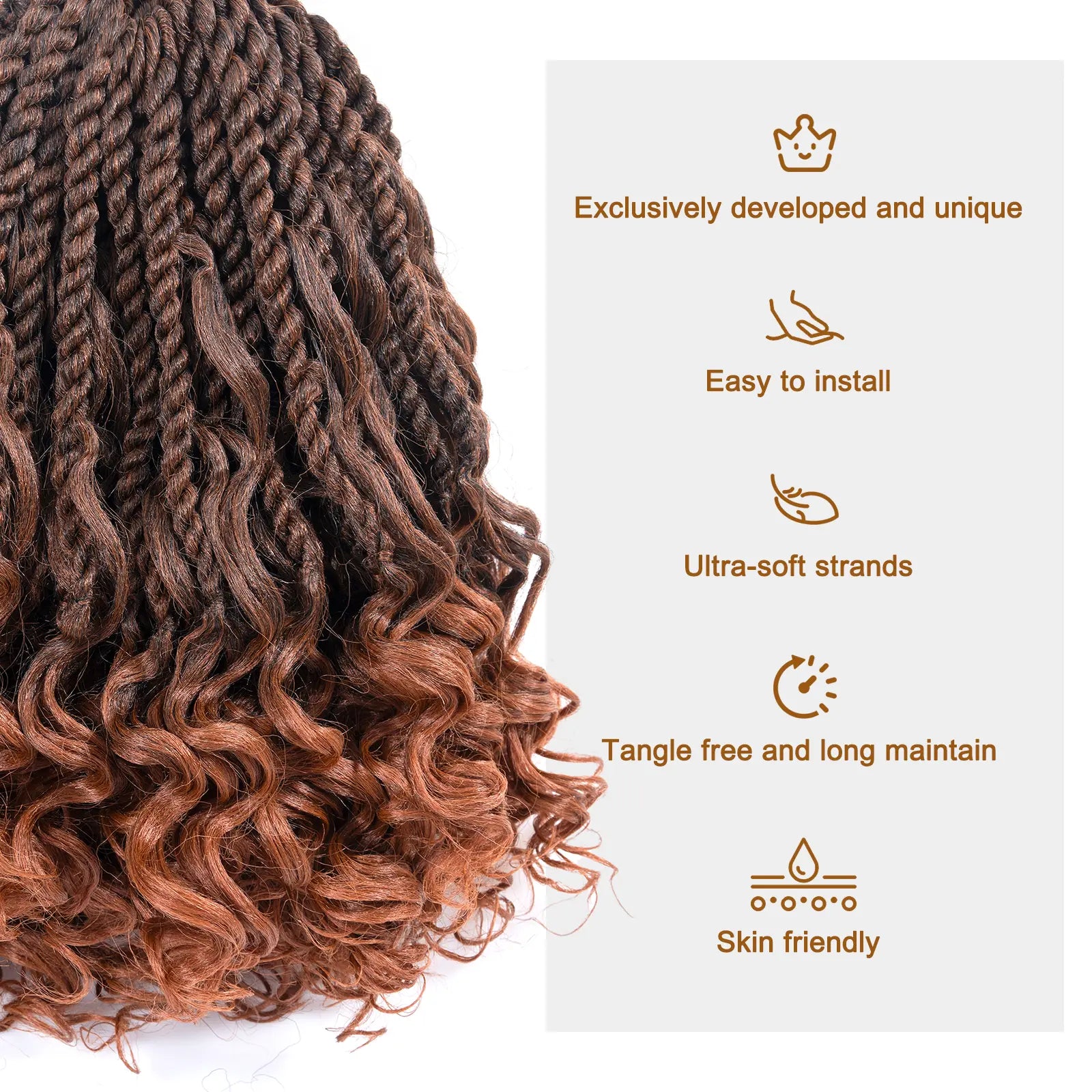 ( US ONLY) FAST SHIPPING ISLAND TWIST | Toyotress® Boho Island Twist Crochet Hair - 8 Packs Short Bob Ombre Brown Boho Havana Twist Crochet Braids Synthetic Braiding Hair Toyotress