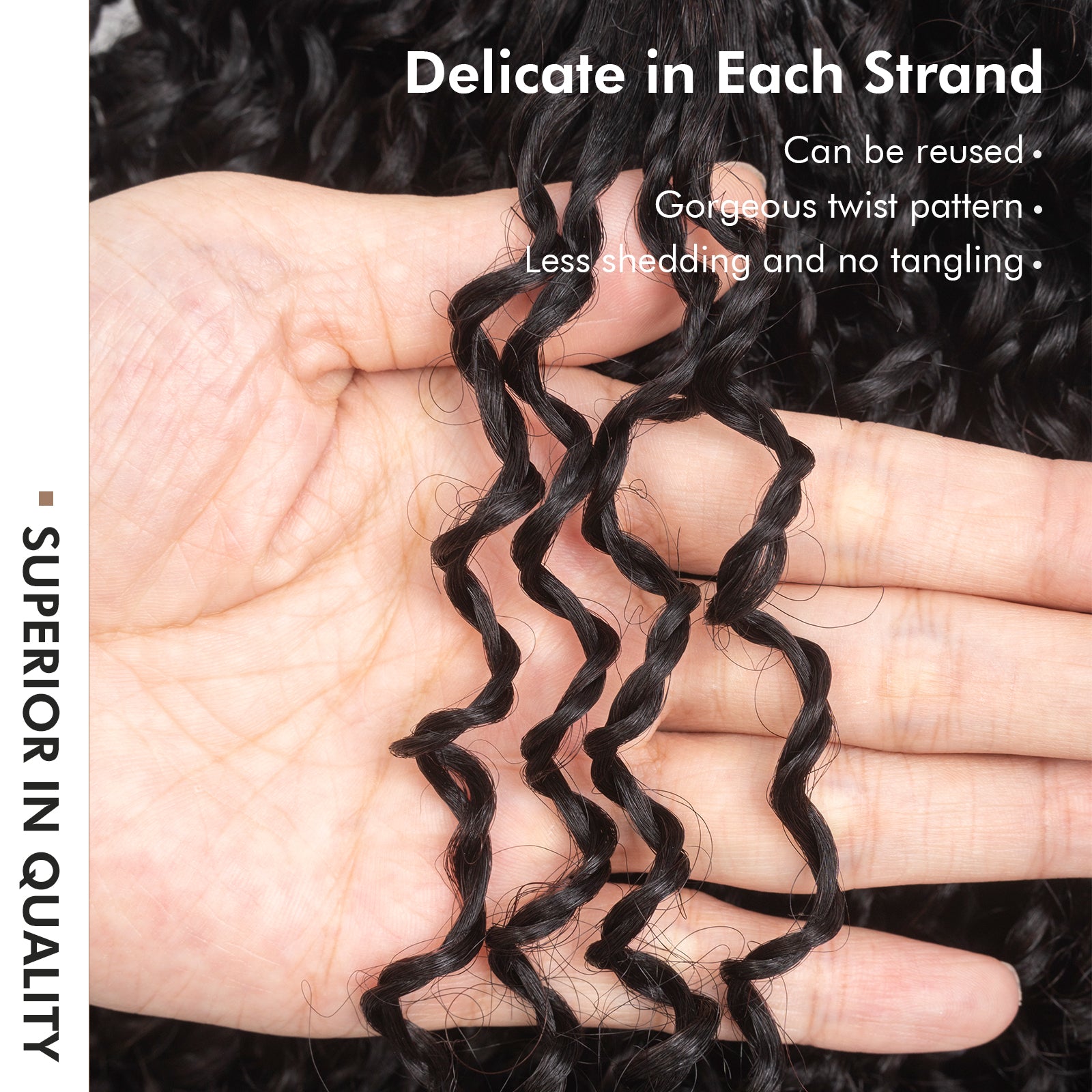 ToyoTress® Yanky Twist Human Hair Crochet Hair - 100% Human Crochet Passion Twist Hair Handmade Pre-twisted Crochet Twist, Pre-looped Cuban Twist Hair Extensions