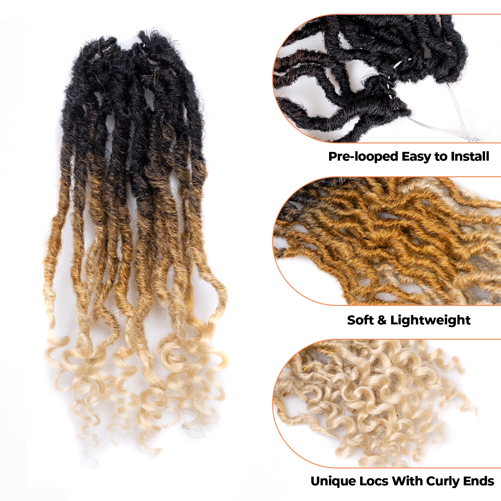 Toyotress Passion Locs Crochet Hair 10-18 Inch| Pre-Looped Handmade Curly Hair Crochet Synthetic Braiding Hair