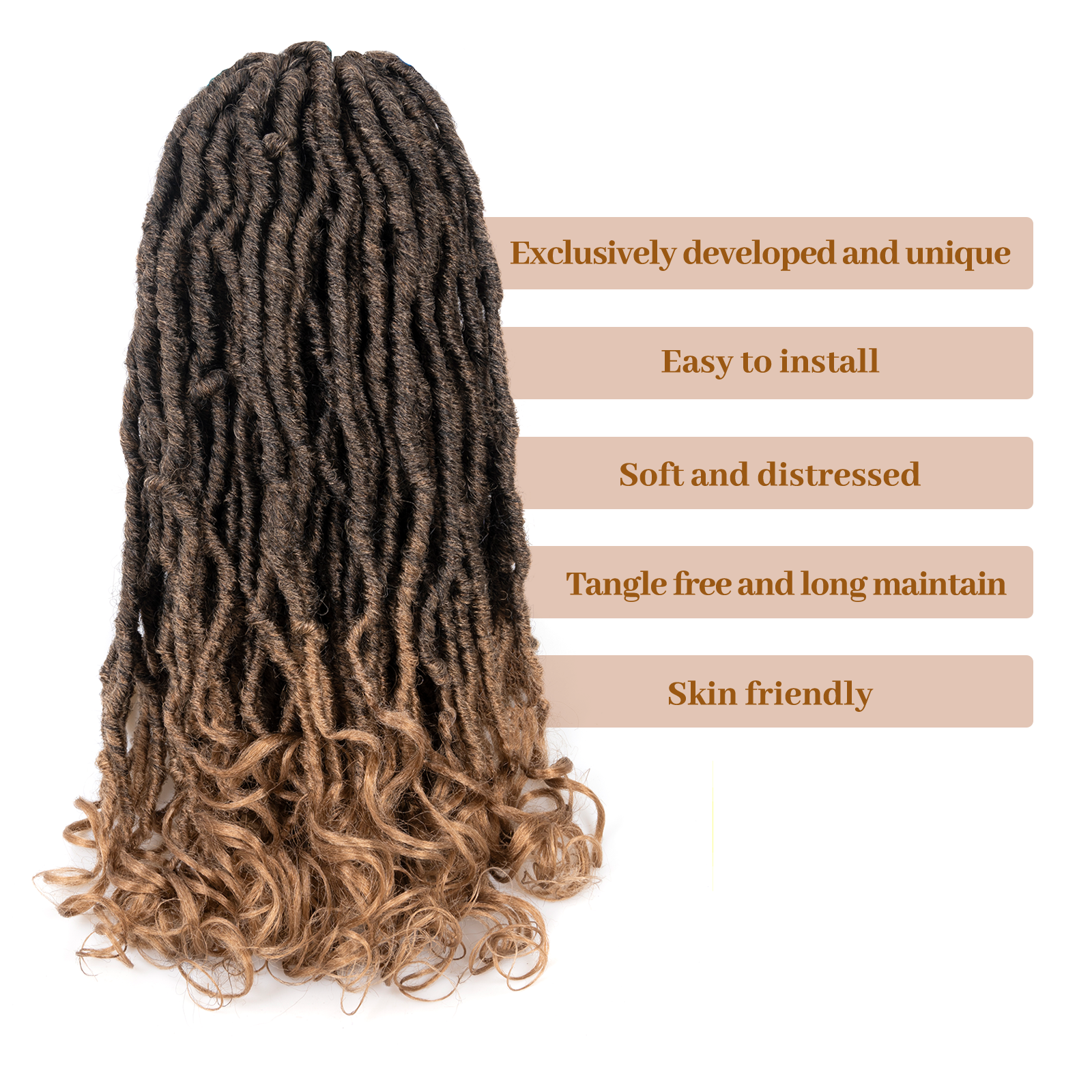 Toyotress Unique French Curl Locs Crochet 14-18