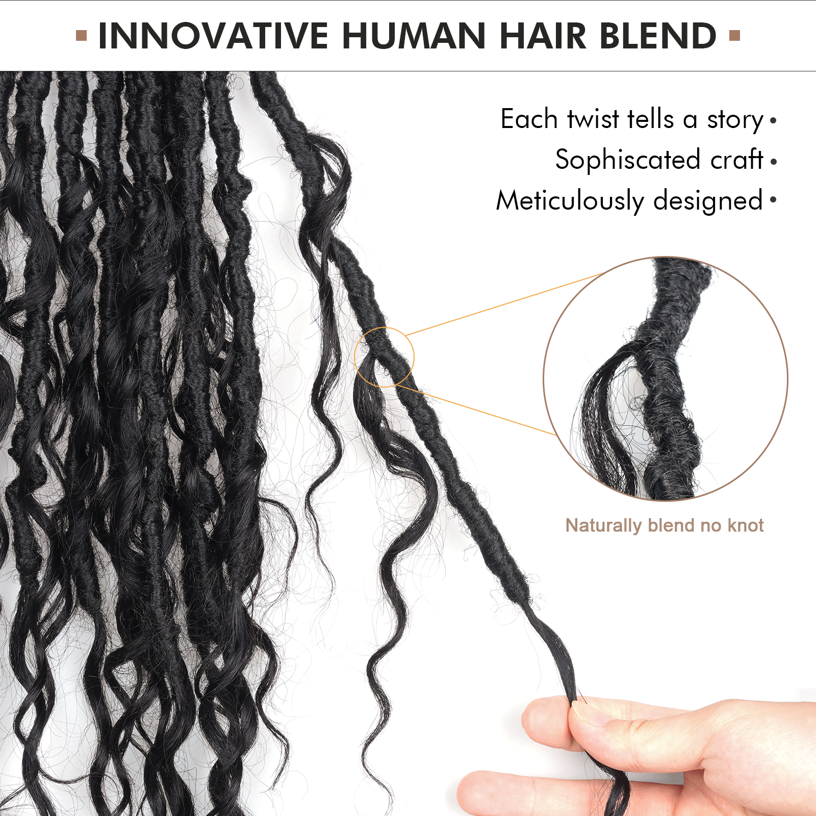 Toyotress Crochet Boho Locs Braiding Hair With Human Hair Curls Pre Looped Goddess Boho Dreadlocks Curly Full Ends Hair Extensions