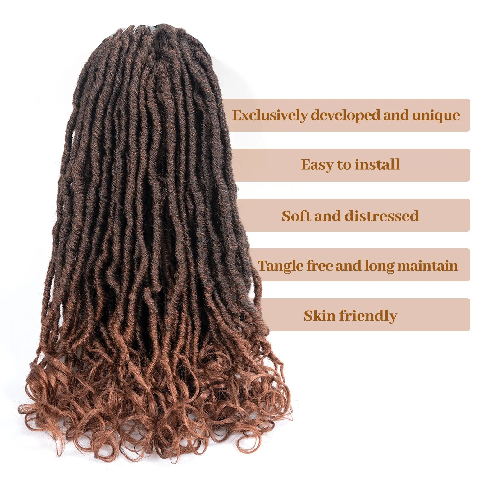 Toyotress Unique French Curl Locs Crochet French Locs With Curly Ends Crochet Hair Pre Looped French Curl Braiding Hair for Women