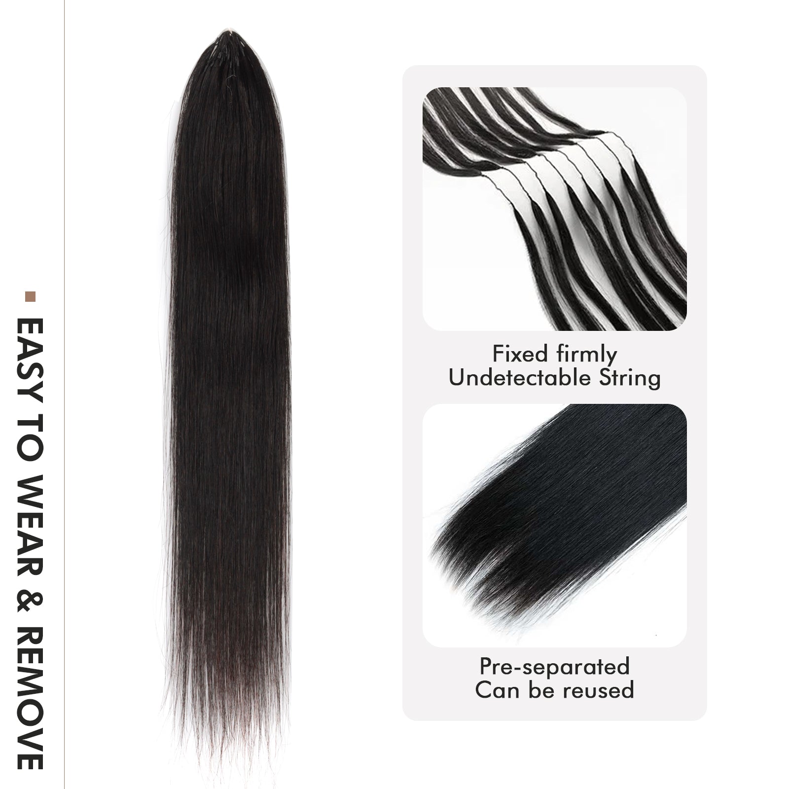 ToyoTress® Straight Human Crochet Hair Extensions Knotless Pre Separated Crochet Human Hair Toyotress