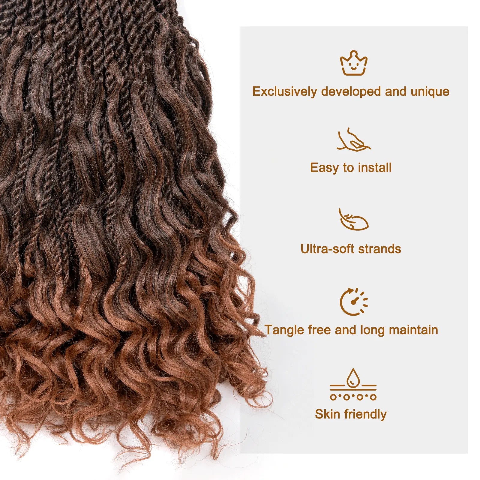 Toyotress Unique Boho Island Twist with Curls Crochet Hair 1 Pack | Crochet Senegalese Twist Pre Looped Senegalese Twist Braiding Hair Wth Curly Ends Crochet for women Toyotress