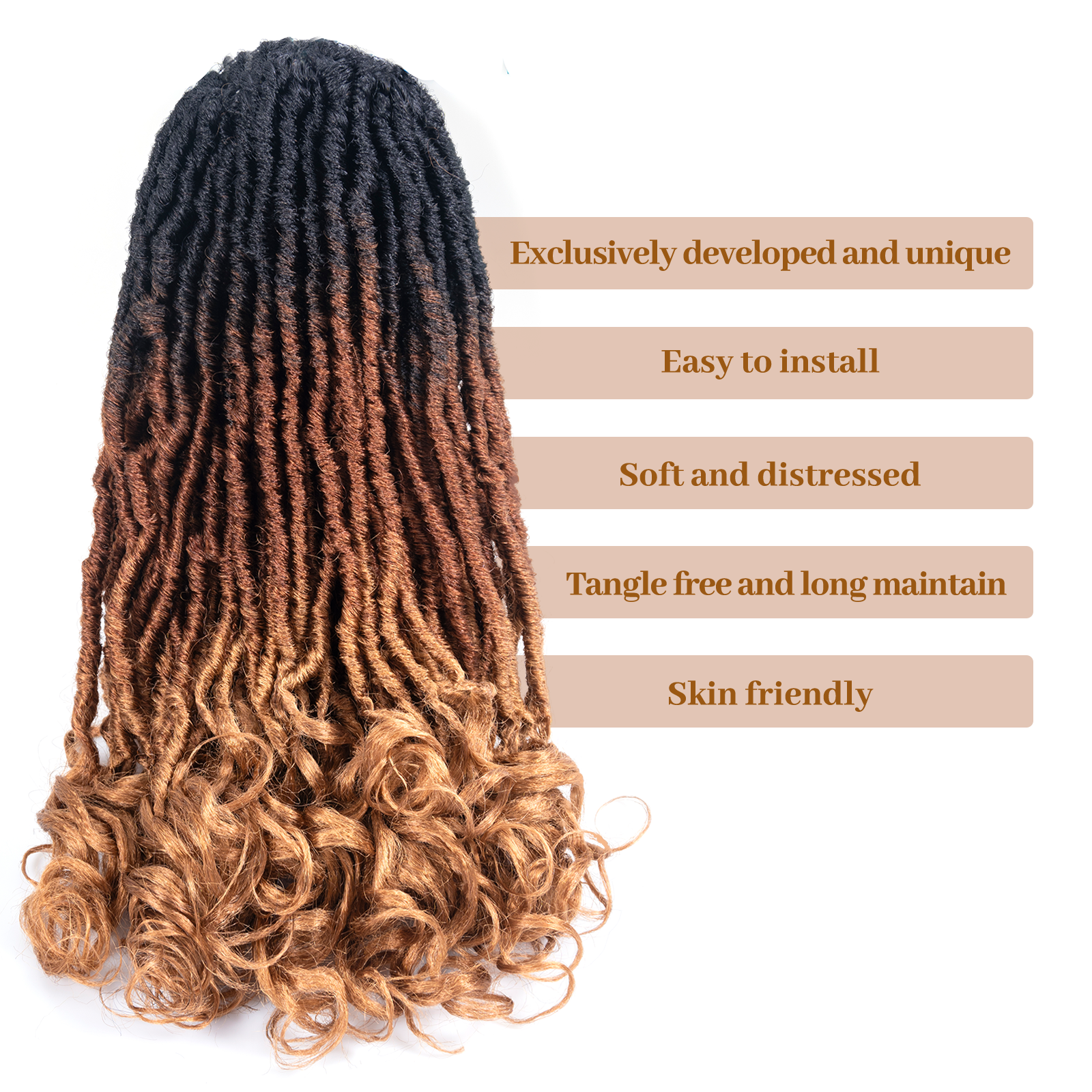 Toyotress Unique French Curl Locs Crochet 14-18