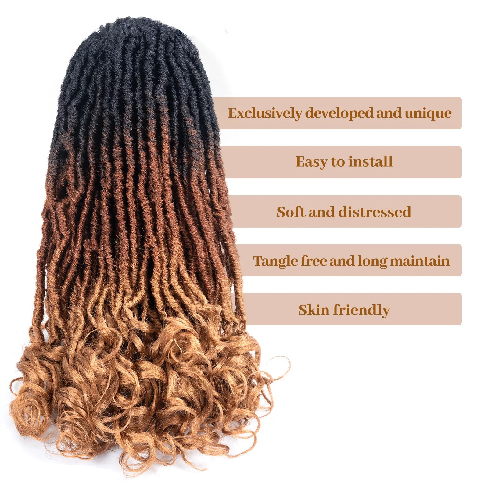 Toyotress Unique French Curl Locs Crochet French Locs With Curly Ends Crochet Hair Pre Looped French Curl Braiding Hair for Women
