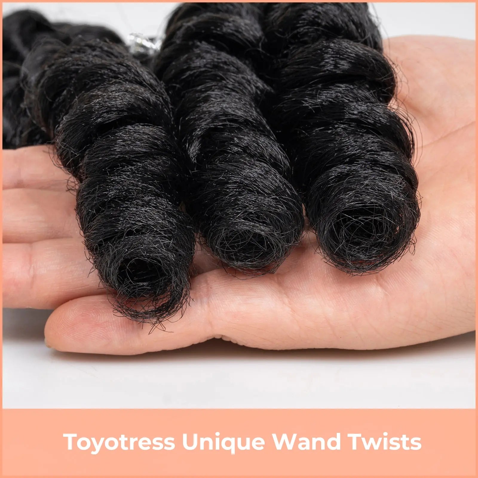 Clearance | Toyotress Wand Twist Crochet Hair | 10-12 Inch Natural Black Pre-twisted Jamaican Bounce Wand Twist Crochet Braids Synthetic Braiding Hair Extensions Toyotress