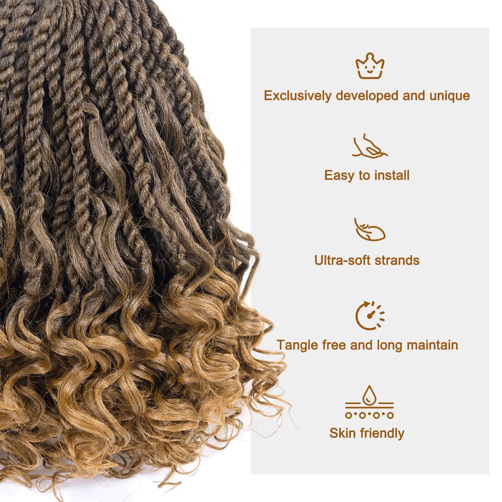 ( US ONLY) FAST SHIPPING ISLAND TWIST | Toyotress® Boho Island Twist Crochet Hair - 8 Packs Short Bob Ombre Brown Boho Havana Twist Crochet Braids Synthetic Braiding Hair Toyotress