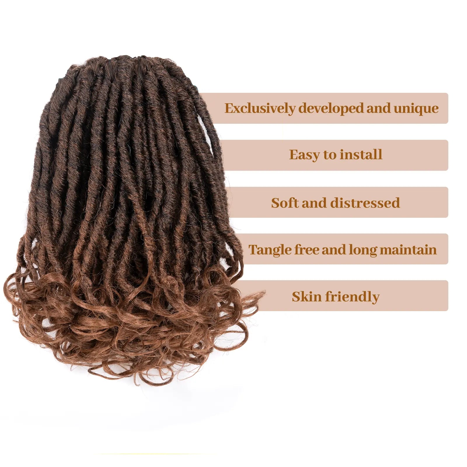 Toyotress Unique French Curl Locs Crochet French Locs With Curly Ends Crochet Hair Pre Looped French Curl Braiding Hair for Women