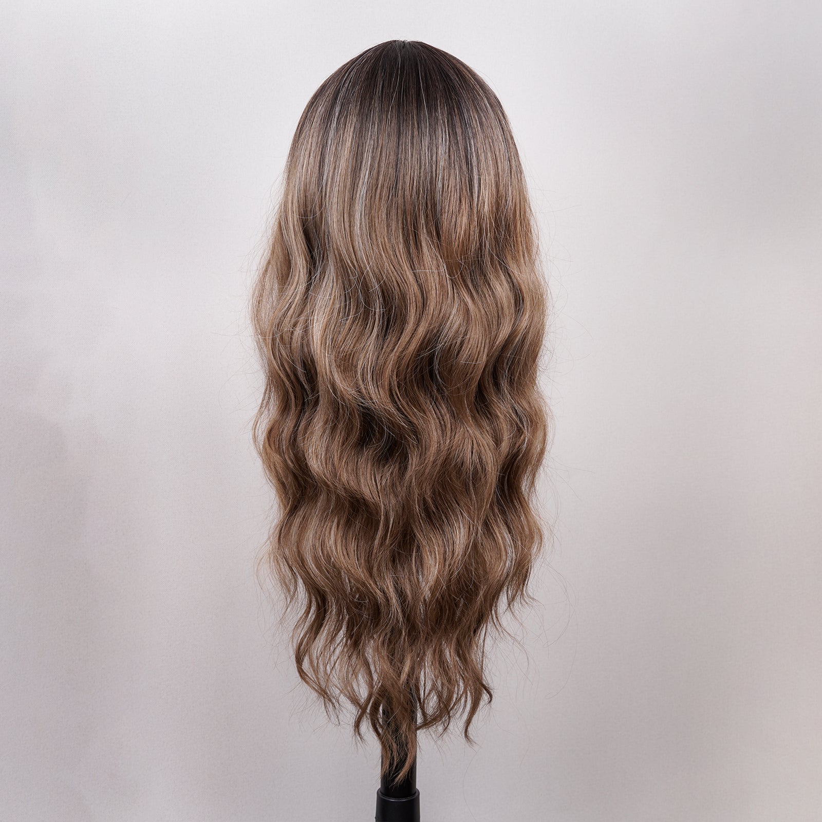 Toyotress New Long Wavy Wig Middle Part Highlights Wigs Synthetic Heat Resistant Curly Wig