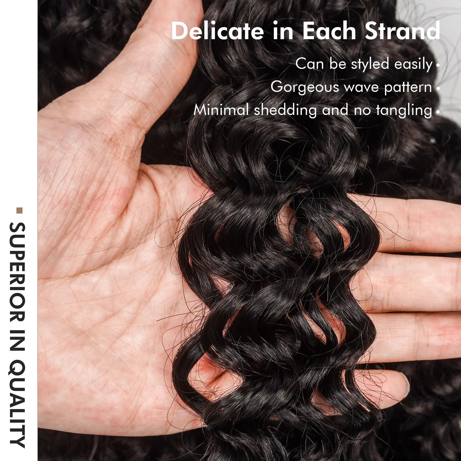 Toyotress® Human Crochet Hair Burmese Curly Hair Feather-Line Invisible Knotless Braiding Hair Extensions Toyotress