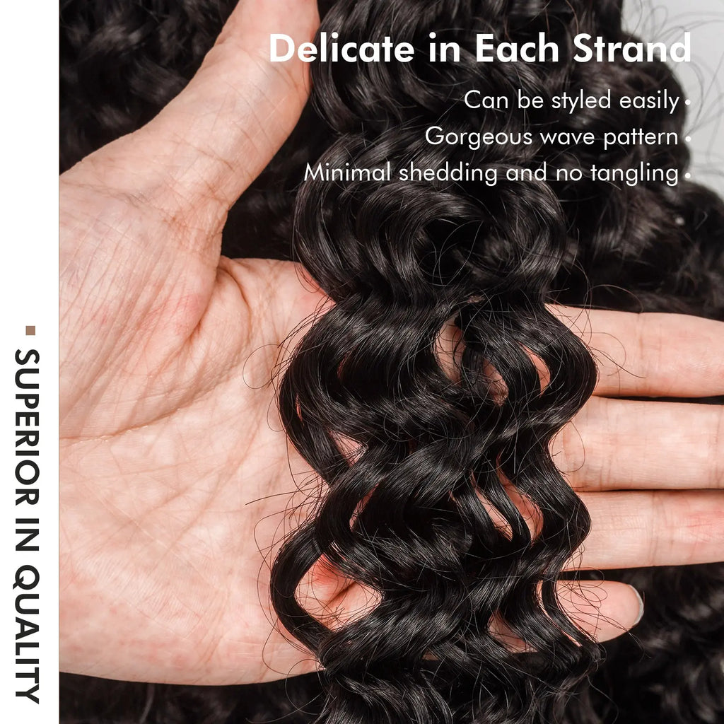 Toyotress® Human Crochet Hair Burmese Curly Hair Feather-Line Invisible Knotless Braiding Hair Extensions Toyotress