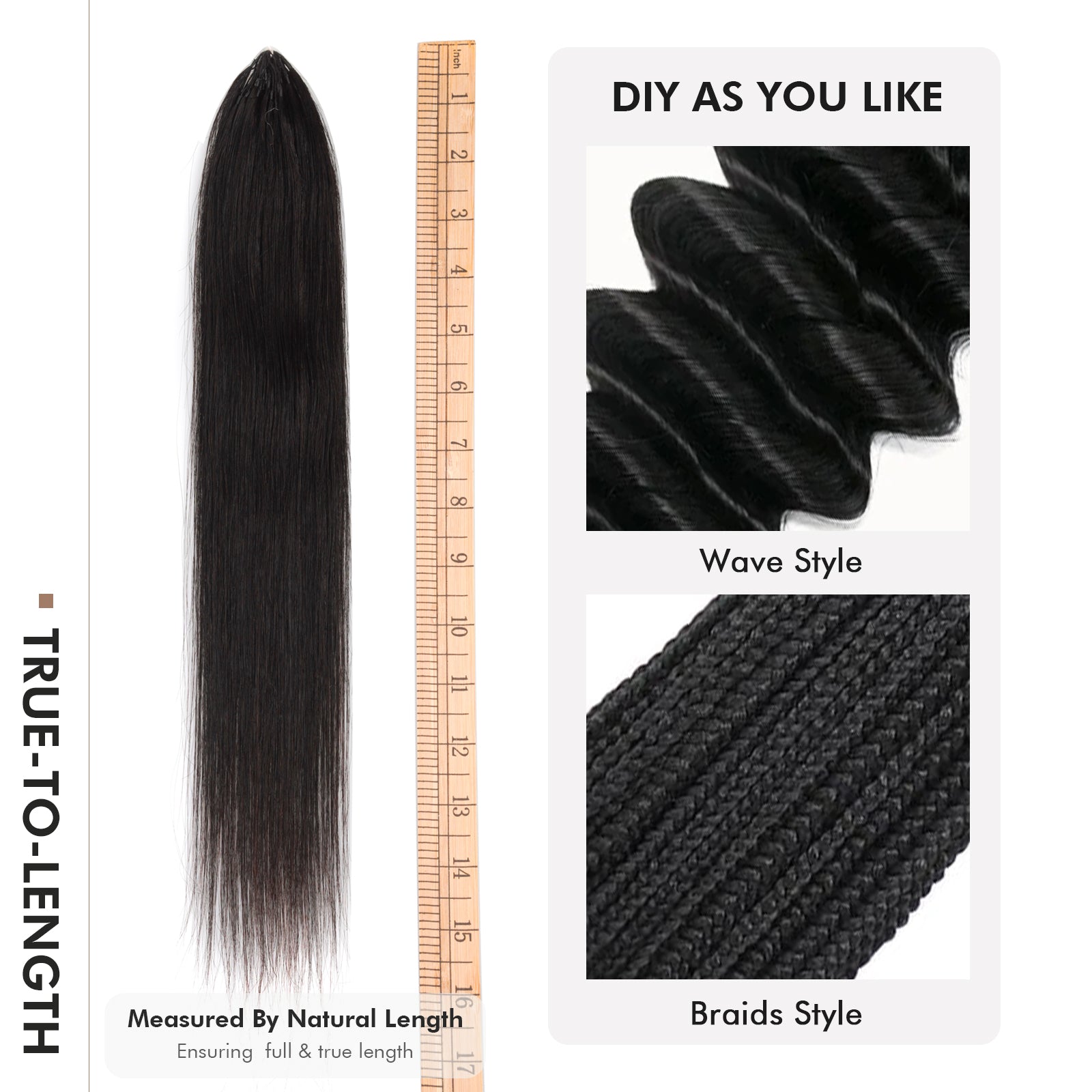 ToyoTress® Straight Human Crochet Hair Extensions Knotless Pre Separated Crochet Human Hair