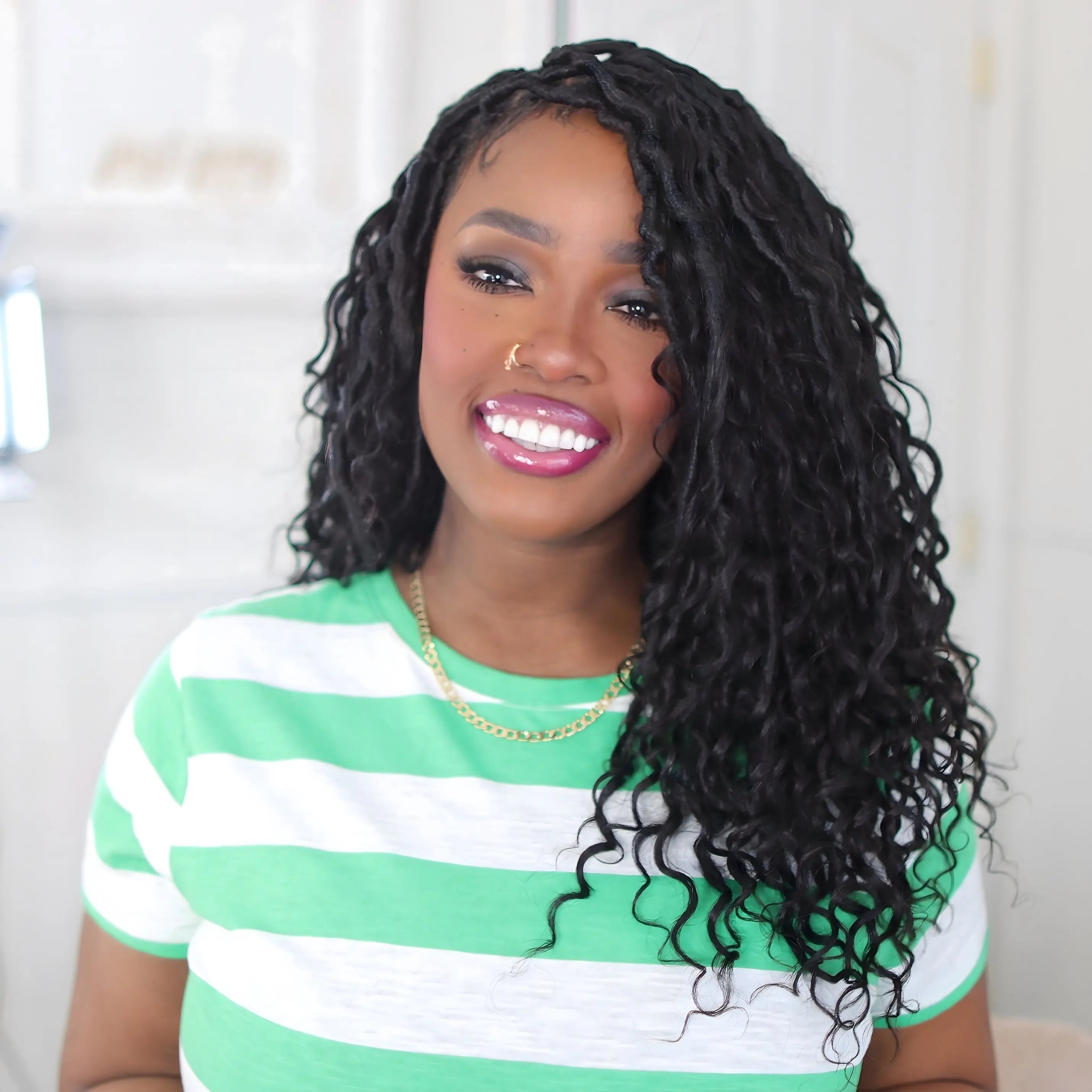 Toyotress Crochet Boho Locs Braiding Hair With Human Hair Curls Pre Looped Goddess Boho Dreadlocks Curly Full Ends Hair Extensions