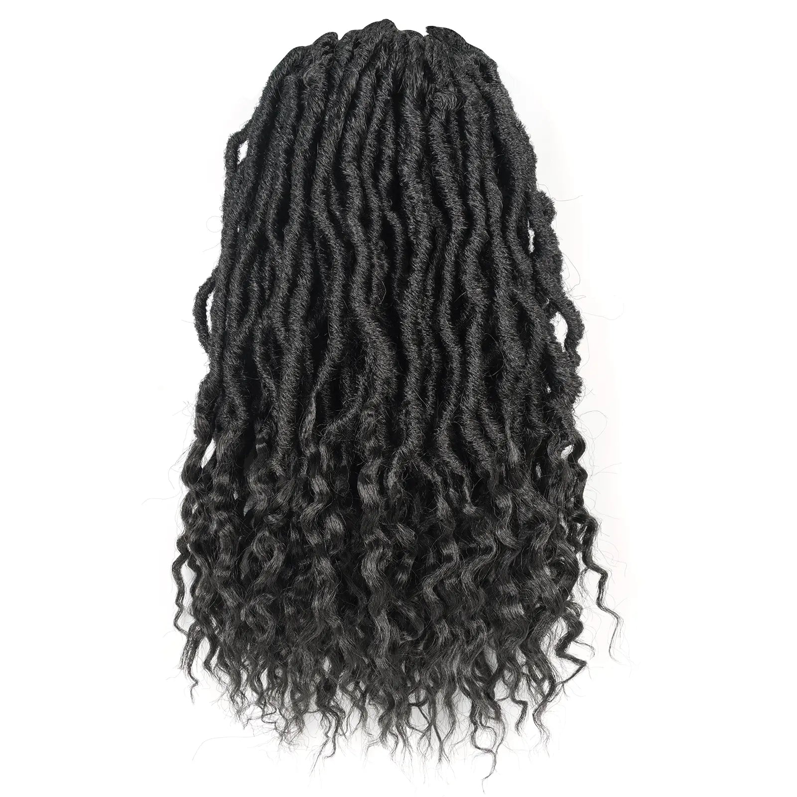 Toyotress Faux Locs With Curly Ends Goddess Locs Crochet Hair Curly Faux Locs Crochet Hair Wavy Nu Locs with Curly Ends Synthetic Braiding Hair