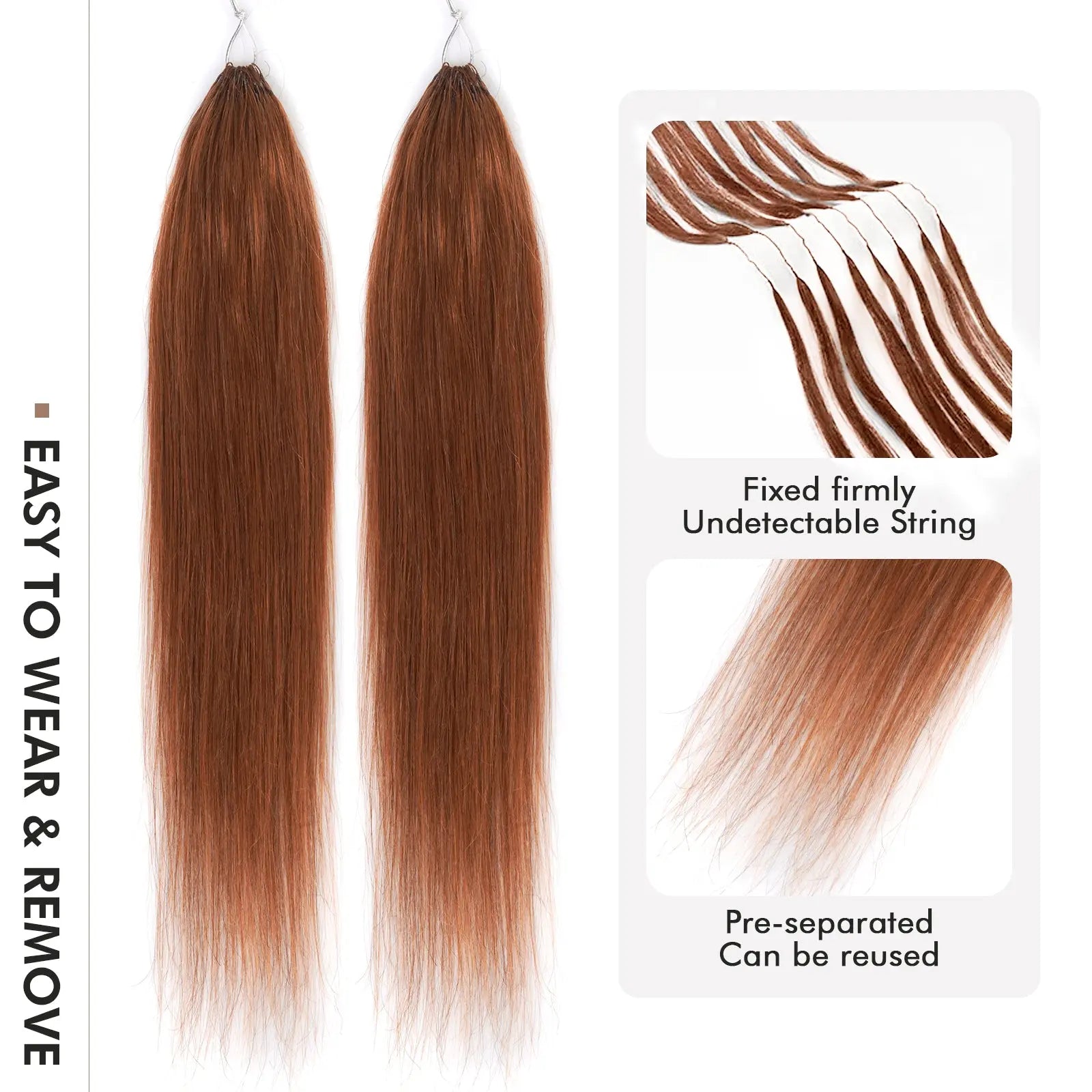 ToyoTress® Straight Human Crochet Hair Extensions Knotless Pre Separated Crochet Human Hair