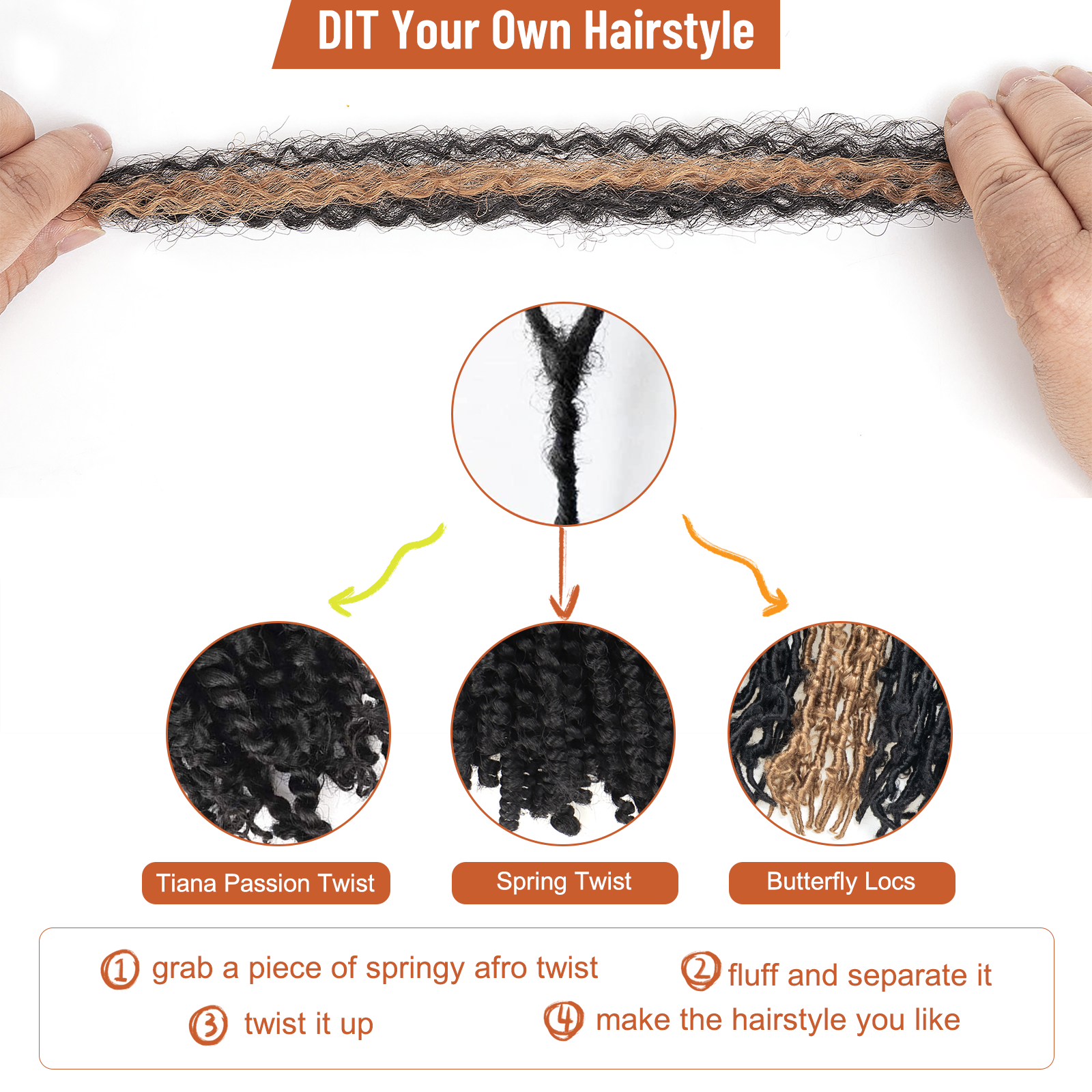 Springy Afro Twist Hair 10 | Pre-sectioned Afro Kinky Marley Twist Braiding Hair