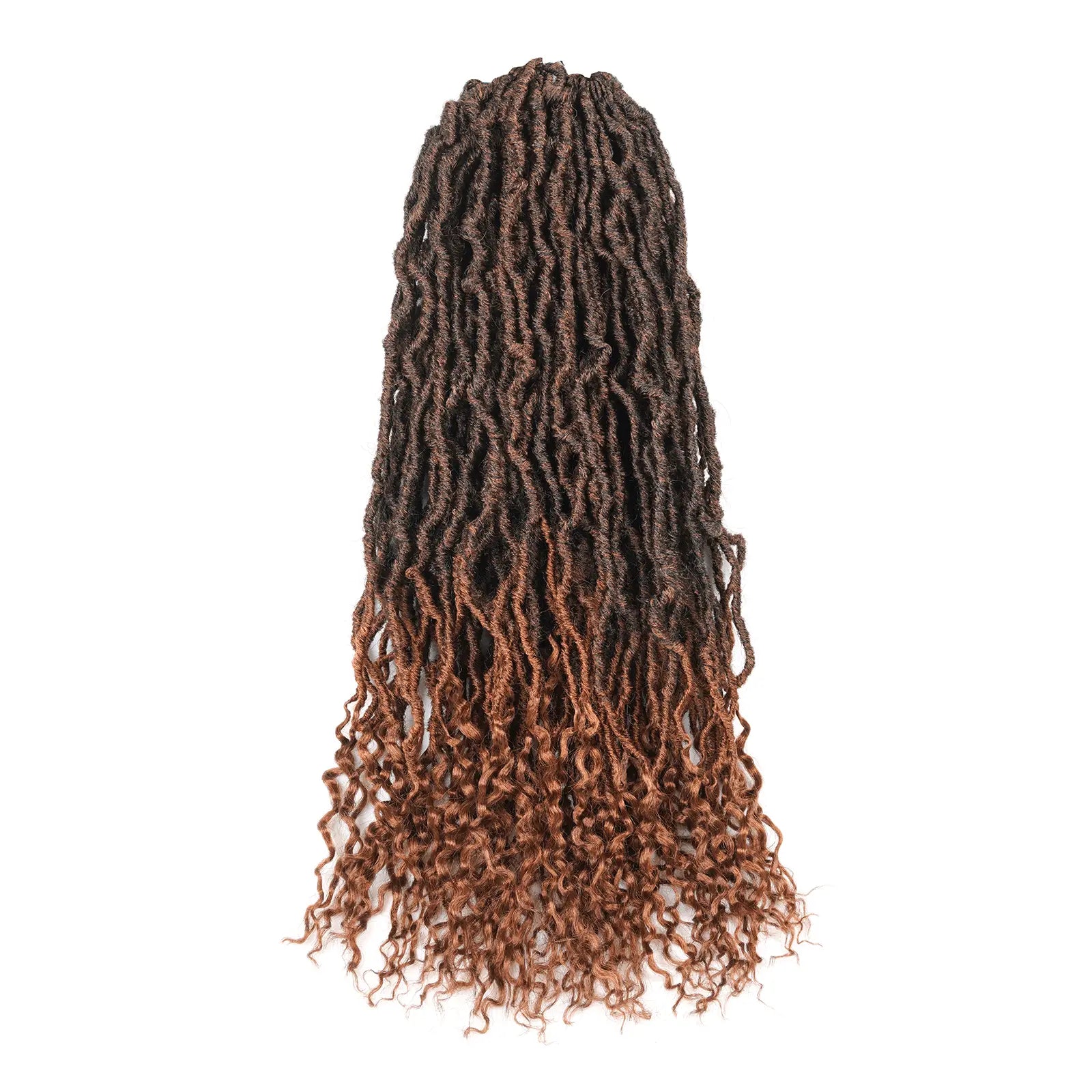 Toyotress Faux Locs With Curly Ends Goddess Locs Crochet Hair Curly Faux Locs Crochet Hair Wavy Nu Locs with Curly Ends Synthetic Braiding Hair