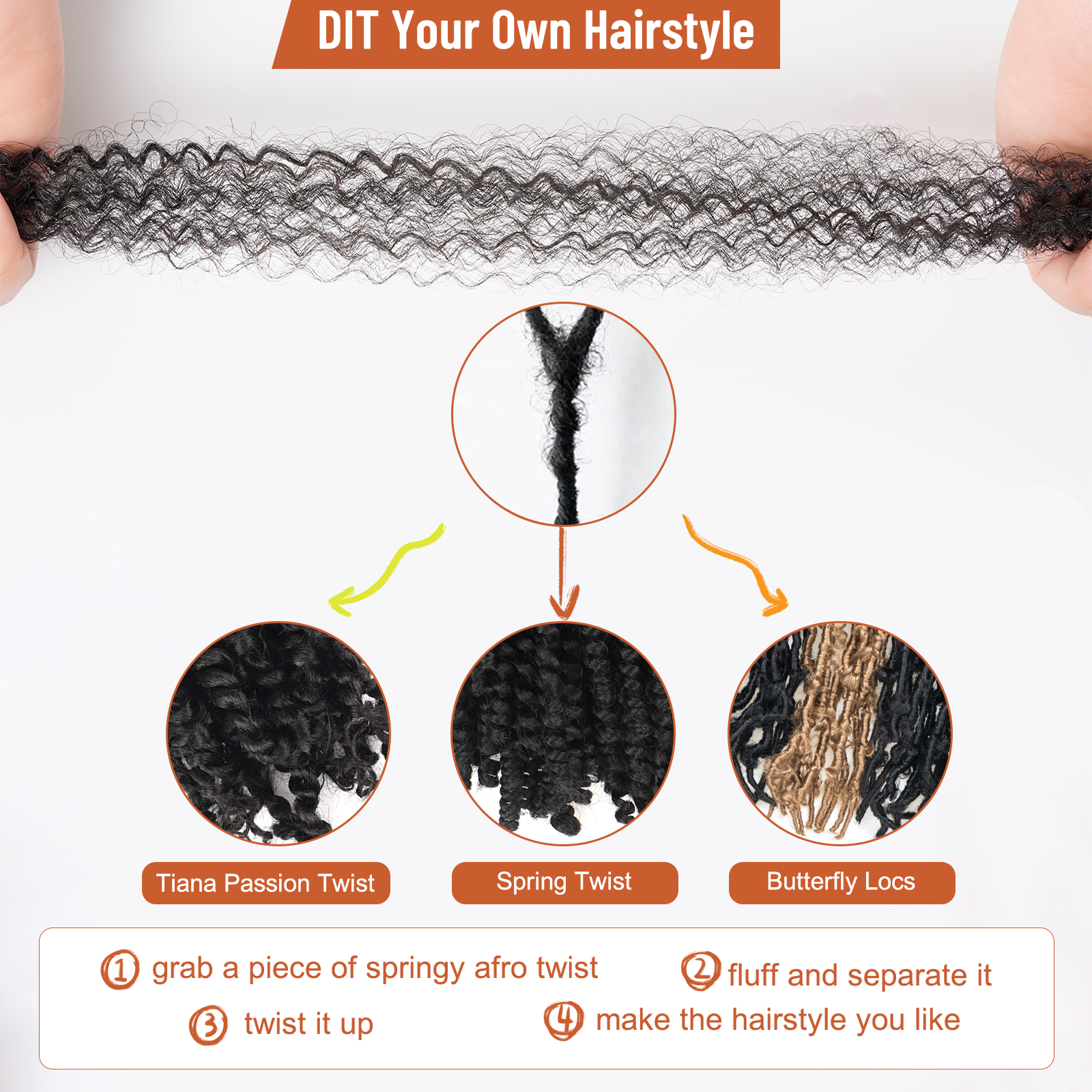 Springy Afro Twist Hair 10 | Pre-sectioned Afro Kinky Marley Twist Braiding Hair