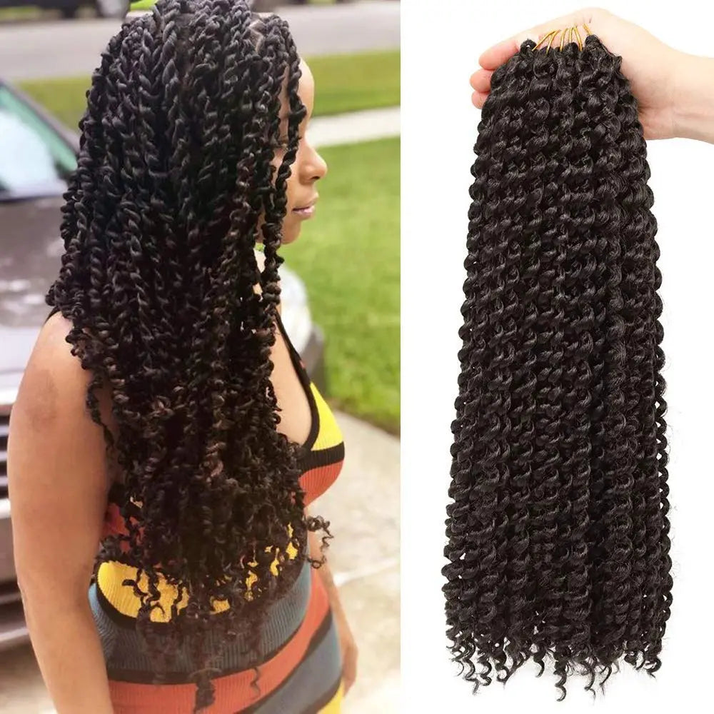 Clearance | TOYOTRESS Water Wave Passion Twist Hair 6/7 Packs - Ombre Orange Water Wave Crochet Braids Synthetic Braiding Hair Extensions Toyotress