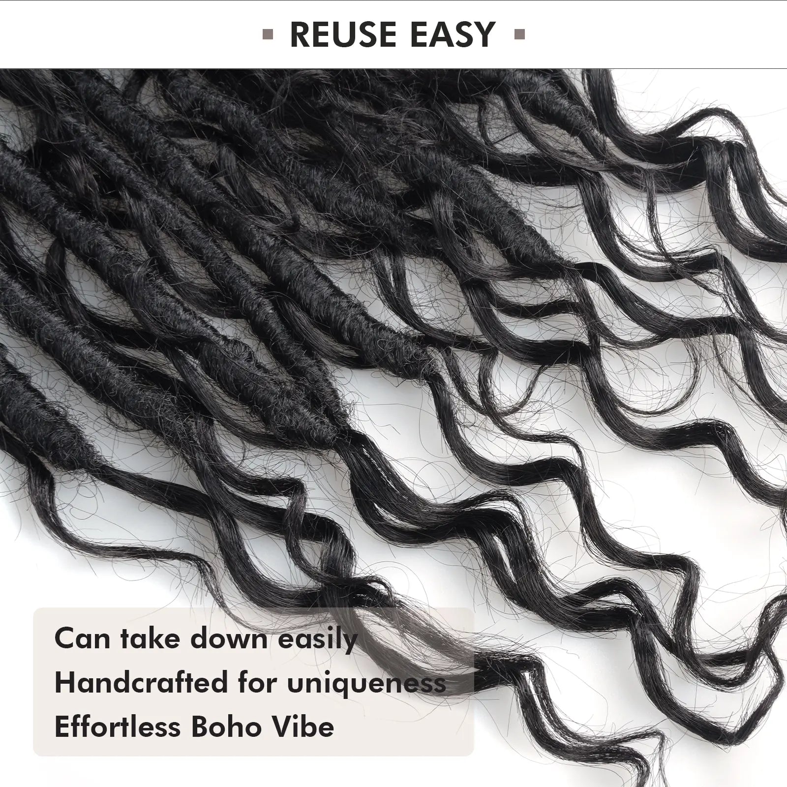 Toyotress Crochet Boho Locs Braiding Hair With Human Hair Curls Pre Looped Goddess Boho Dreadlocks Curly Full Ends Hair Extensions