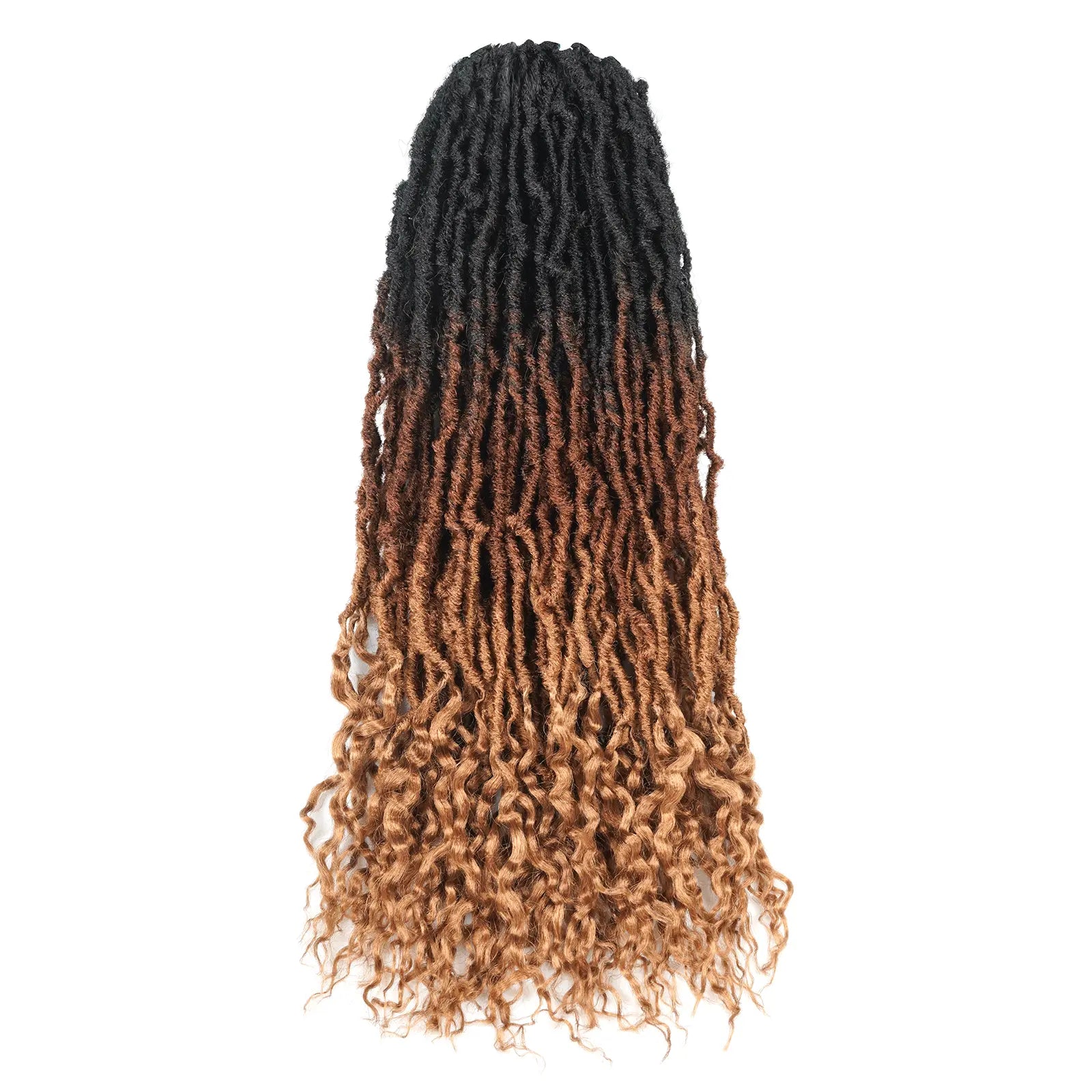 Toyotress Faux Locs With Curly Ends Goddess Locs Crochet Hair Curly Faux Locs Crochet Hair Wavy Nu Locs with Curly Ends Synthetic Braiding Hair